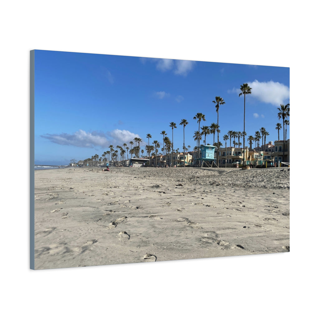 Coastal Palm Beach Canvas Print — Stretched Matte Wall Art