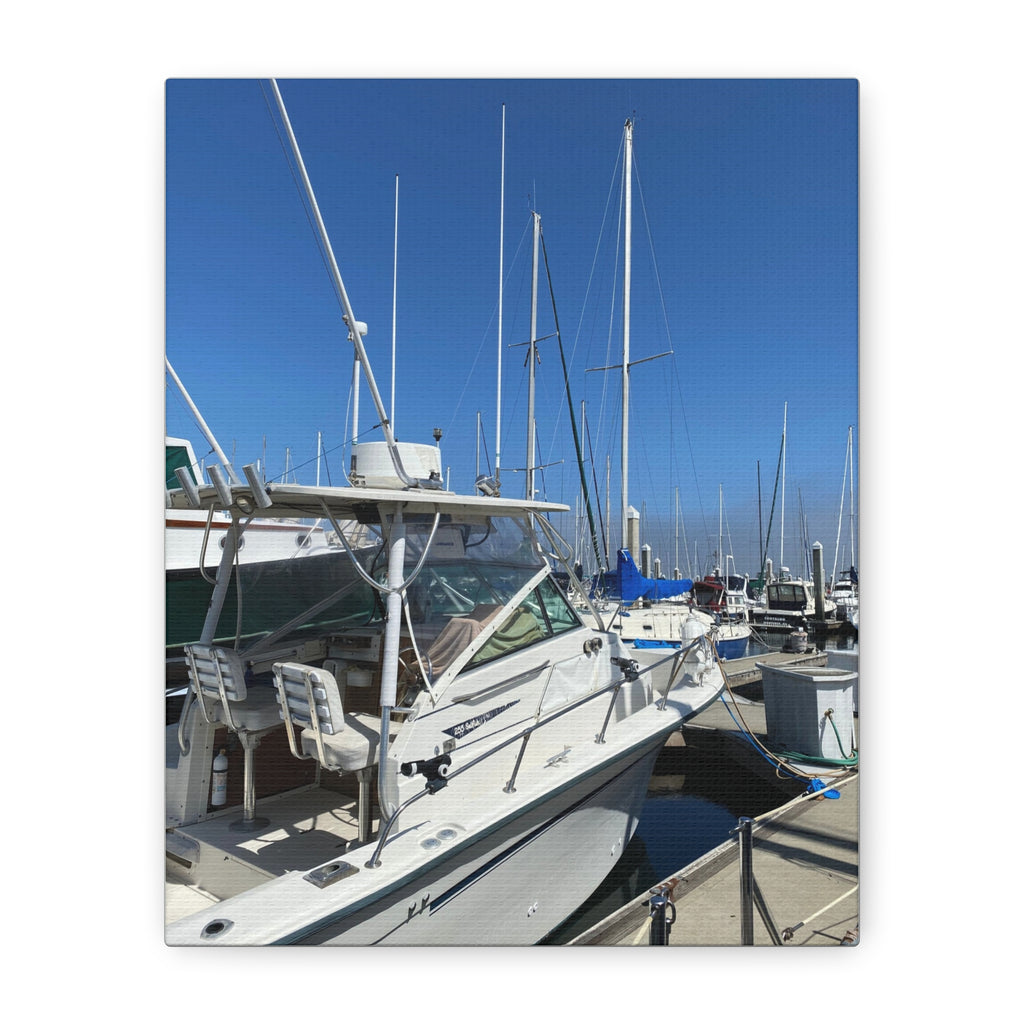 Marina Yacht Canvas Print – Stretched Matte Harbor Wall Art