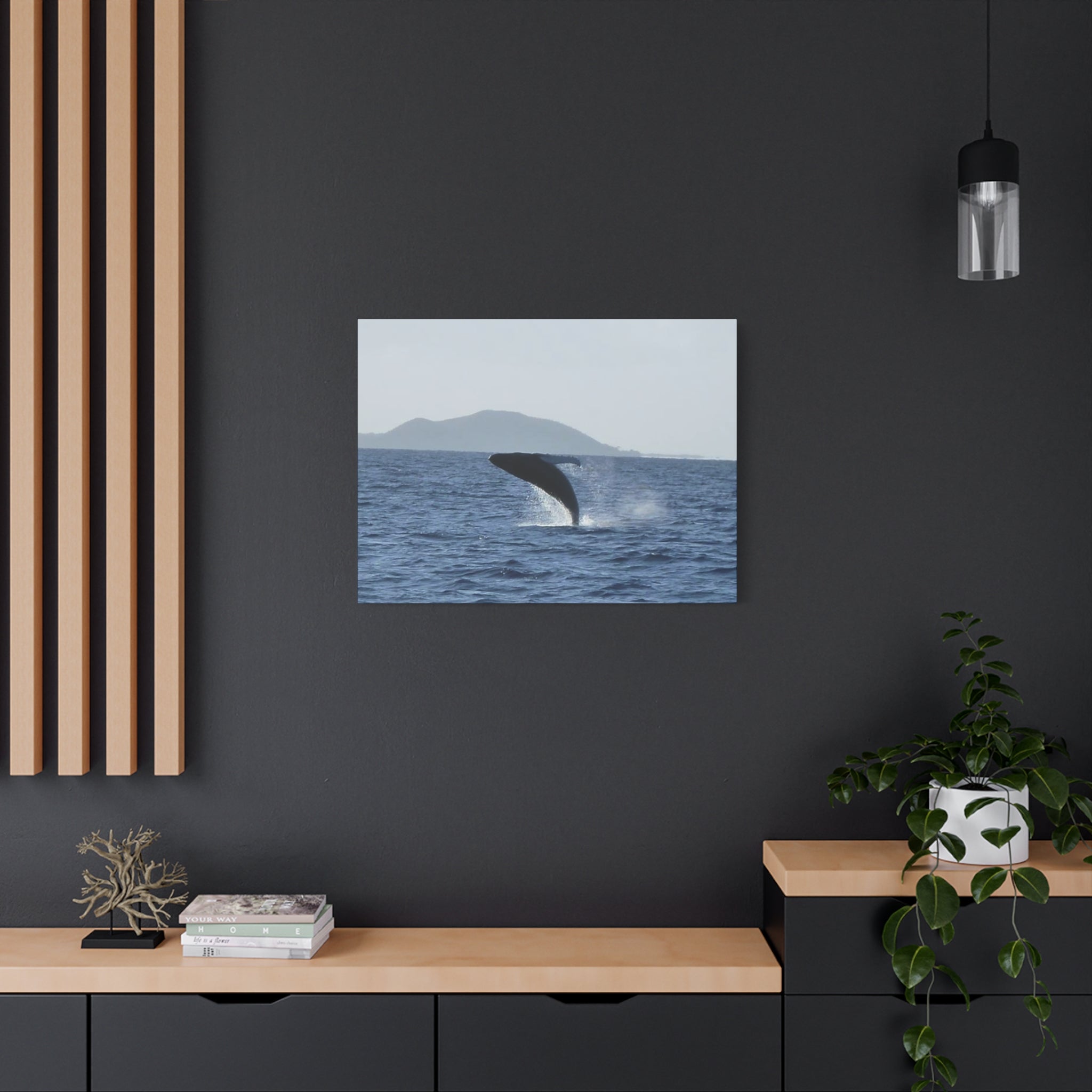 Humpback Whale Breach Matte Canvas Wall Art