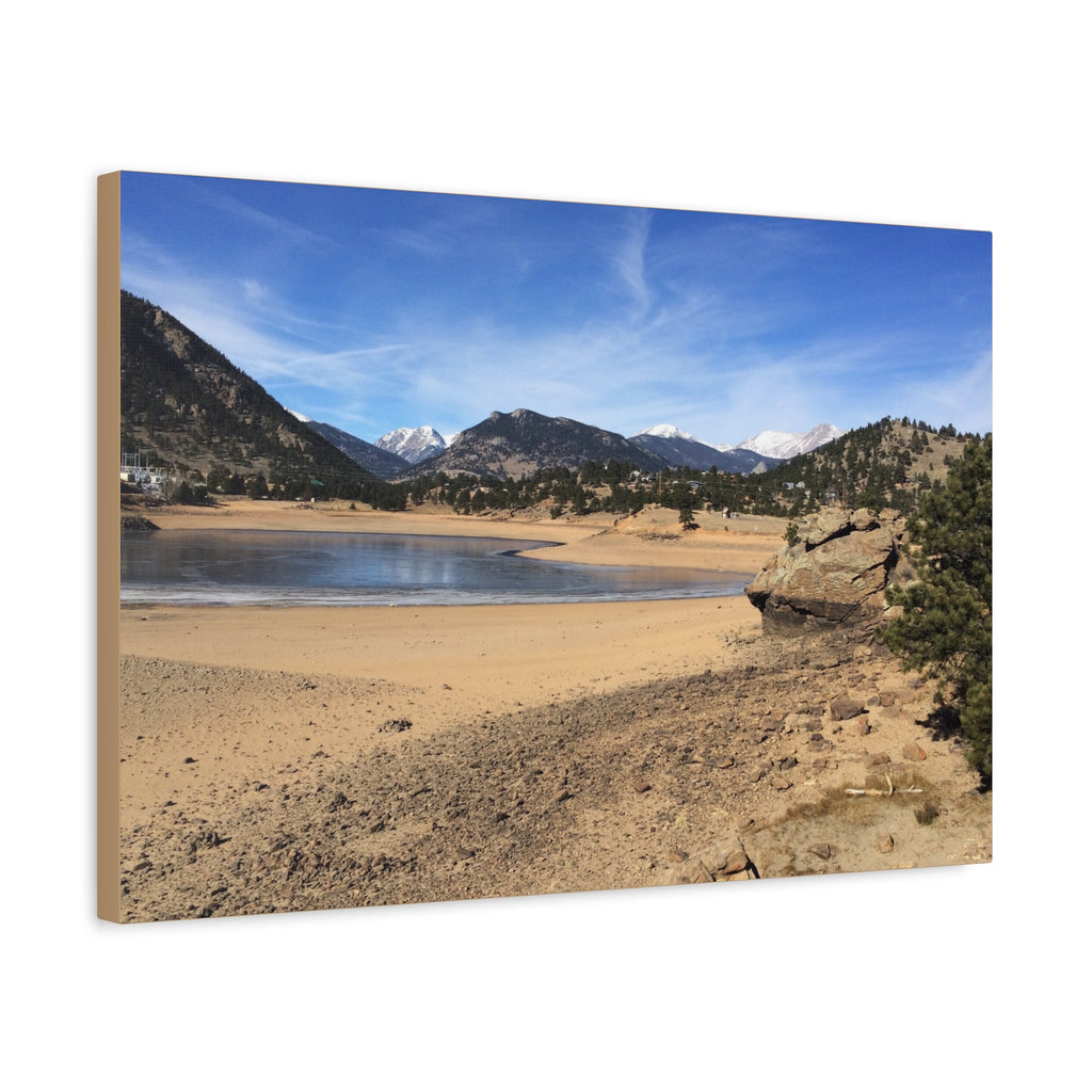 Mountain Lake Landscape Canvas Print — Matte Stretched Wall Art