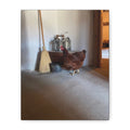 Farmhouse Chicken Canvas Print - Rustic Hen Matte Stretched Wall Art