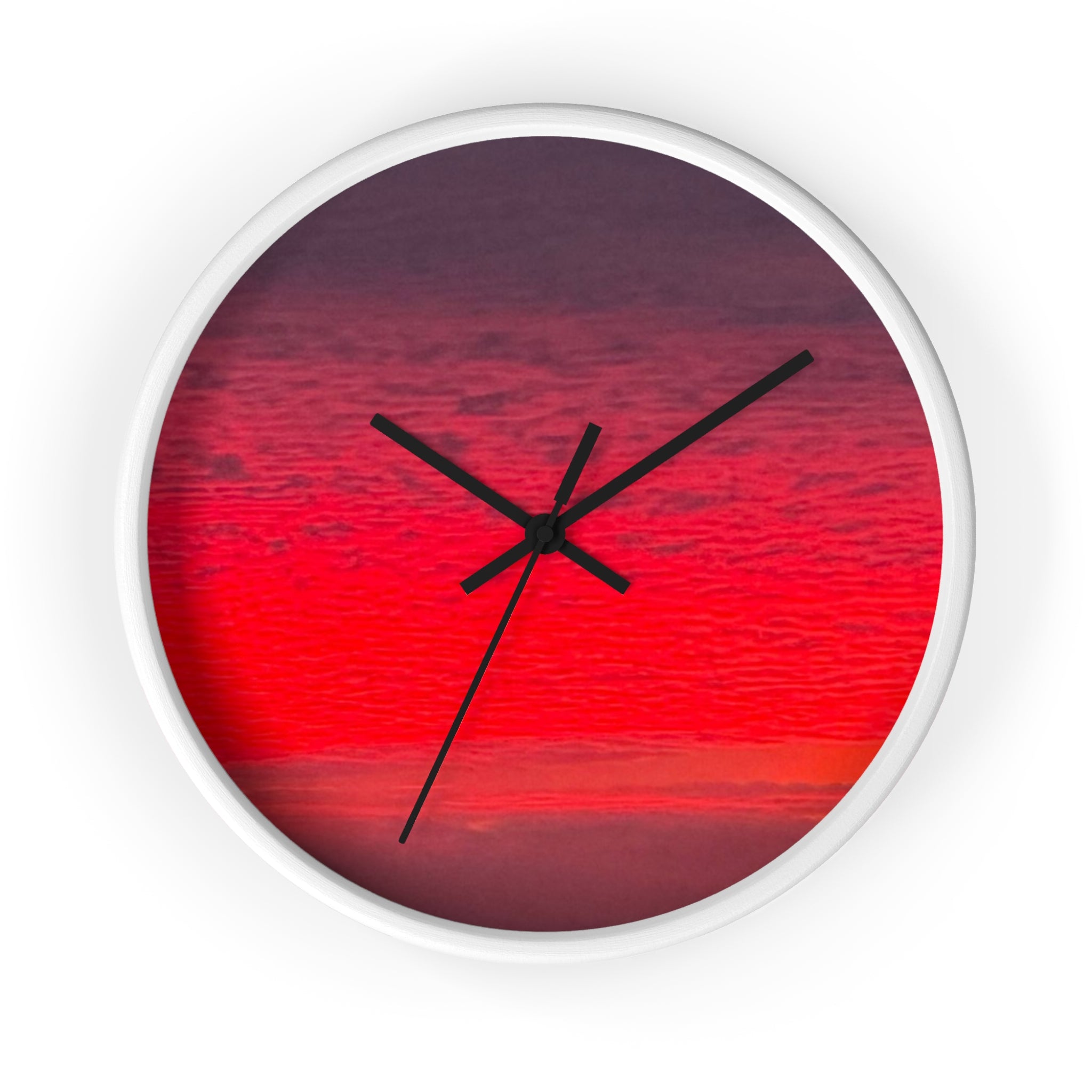 Vibrant Sunset Wall Clock — Modern Gradient Sunset Decor