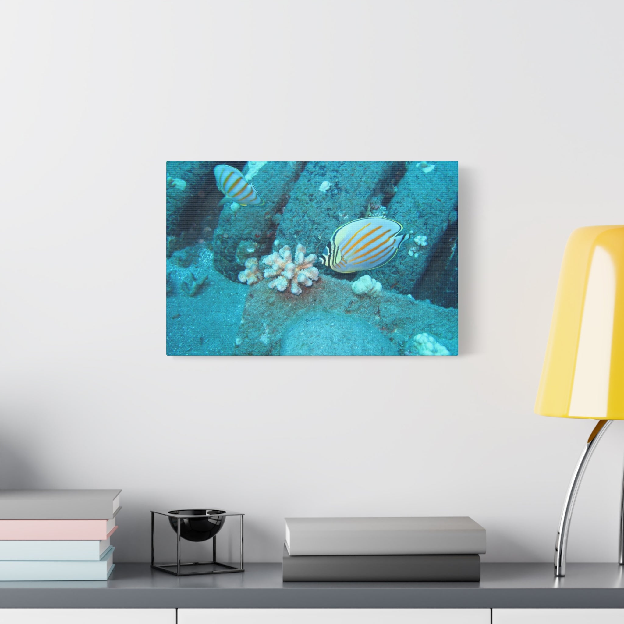 Tropical Butterflyfish Canvas Print — Underwater Coral Reef Wall Art