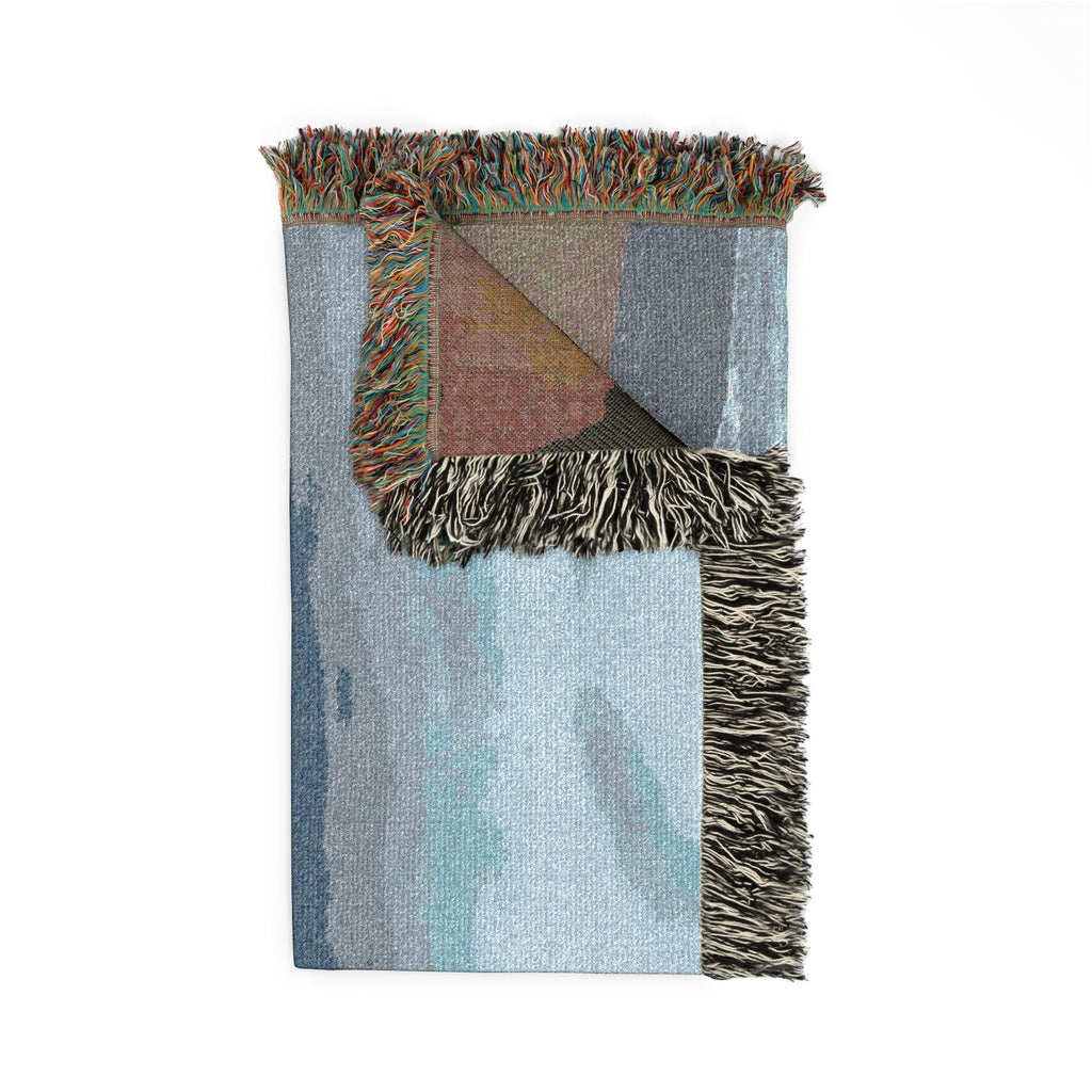Coastal Pier Woven Blanket — Scenic Beach Throw for Home & Travel