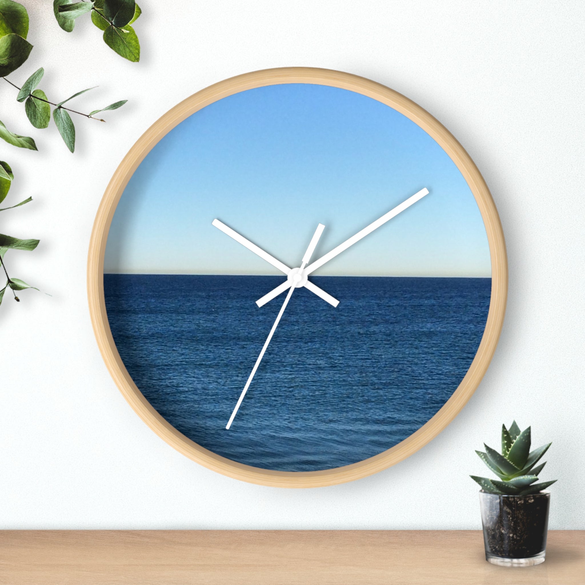 Ocean Horizon Wall Clock – Coastal Sea View Decorative Clock