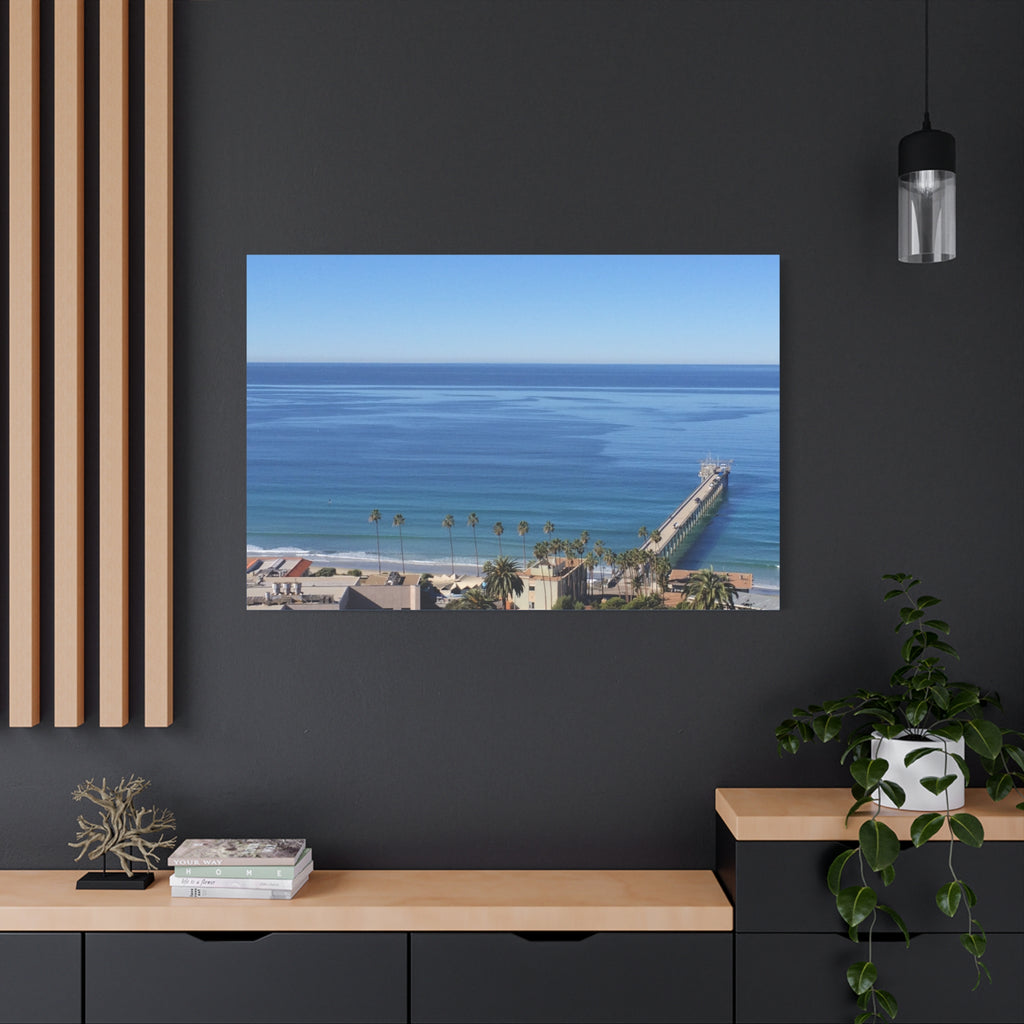 Coastal Pier Canvas Print — Matte Stretched Ocean Wall Art