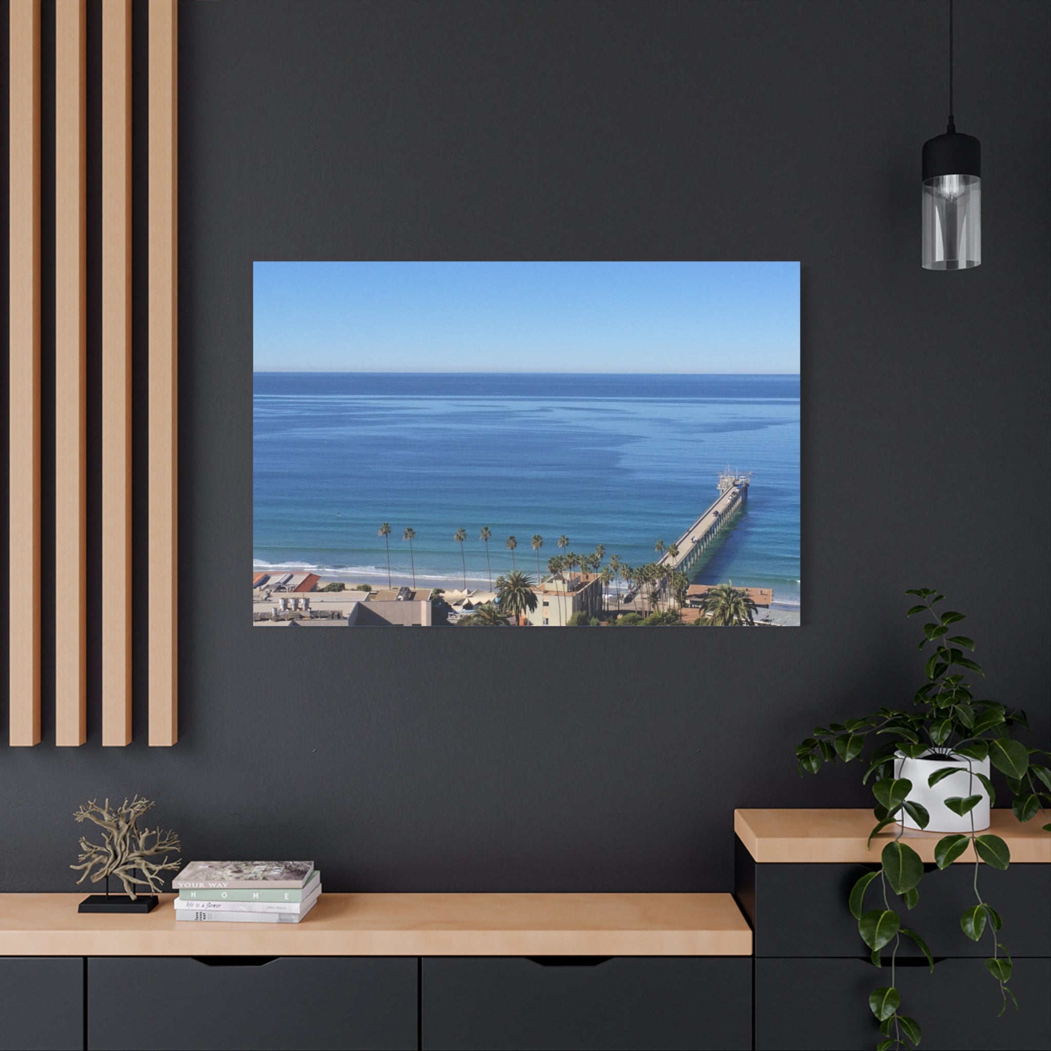 Coastal Pier Canvas Print — Matte Stretched Ocean Wall Art