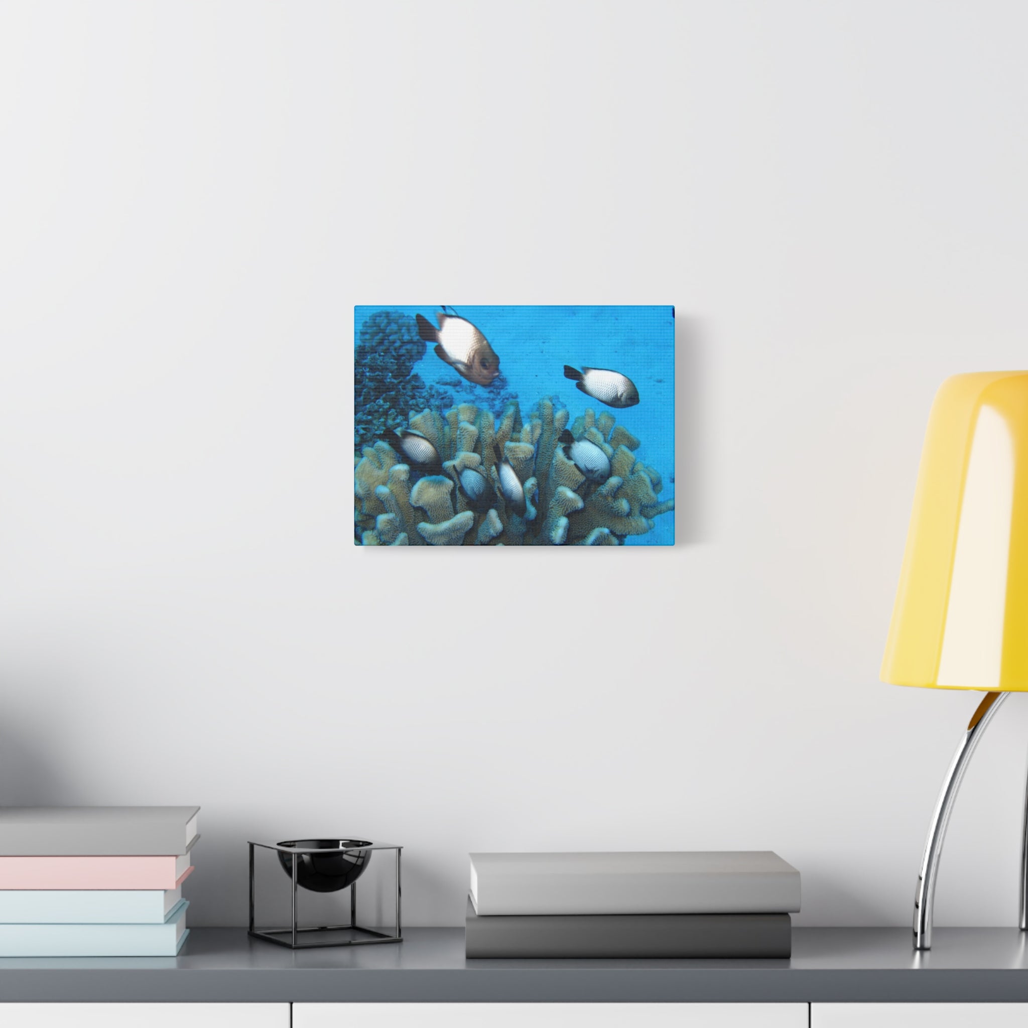 Underwater Coral Reef Canvas Wall Art — Tropical Fish Matte Stretched Canvas
