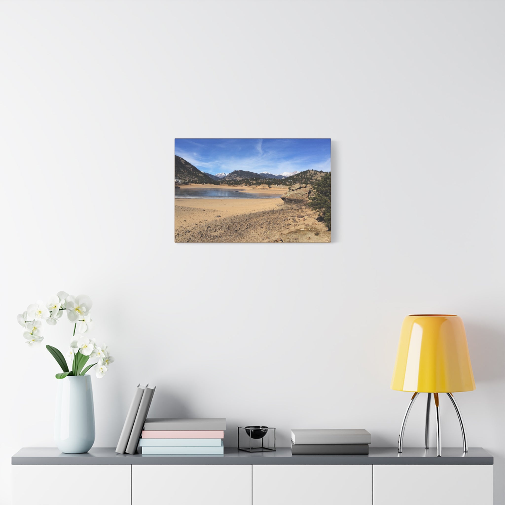 Mountain Lake Landscape Canvas Print — Matte Stretched Wall Art