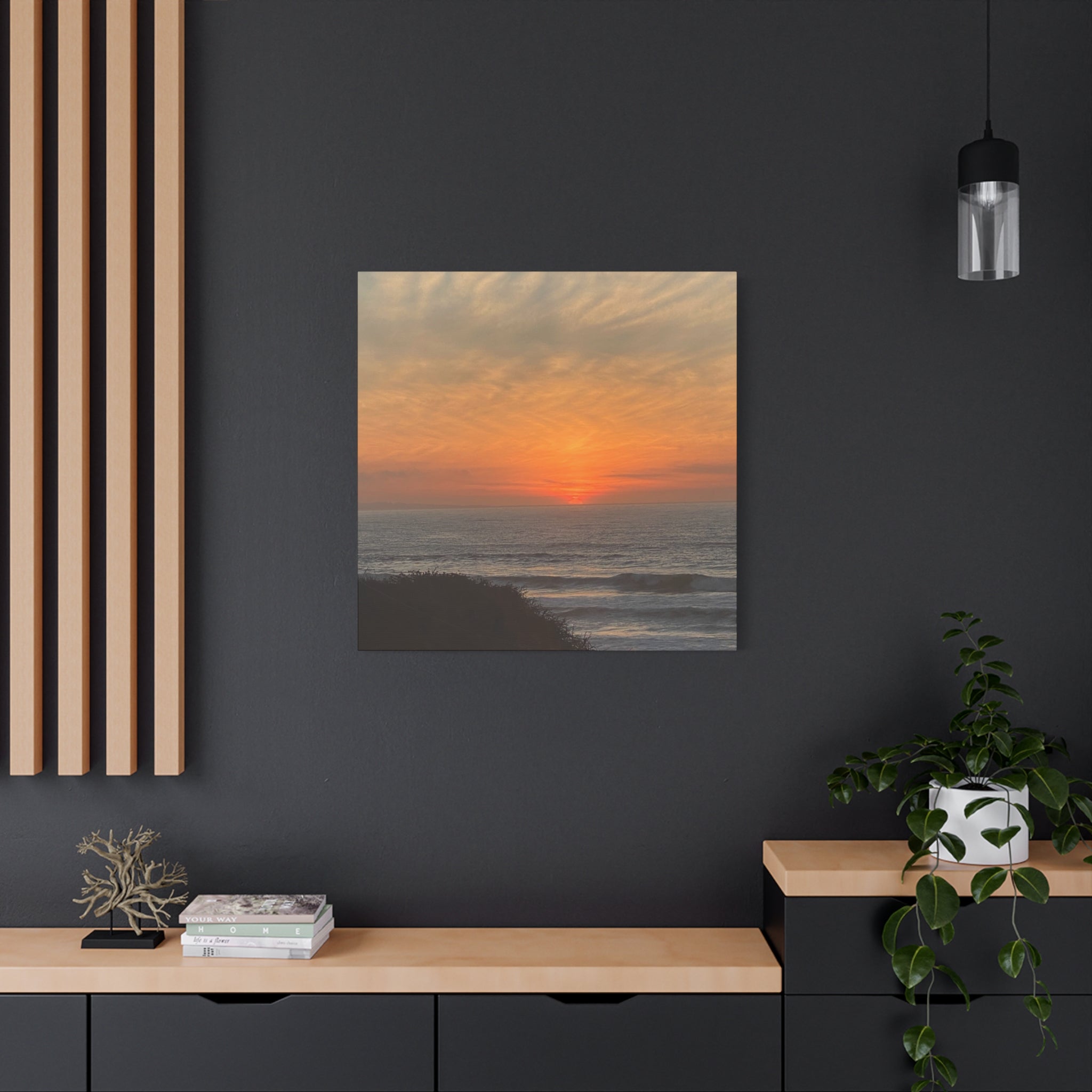 Sunset Ocean Canvas Wall Art — Matte Stretched 1.25"