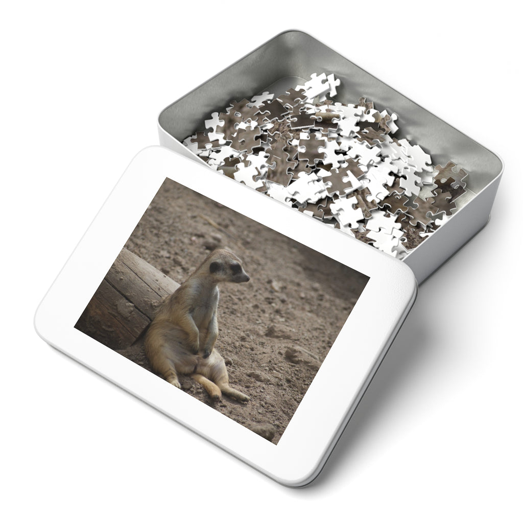 Meerkat Relaxing Jigsaw Puzzle Tin — Wildlife Puzzle Gift