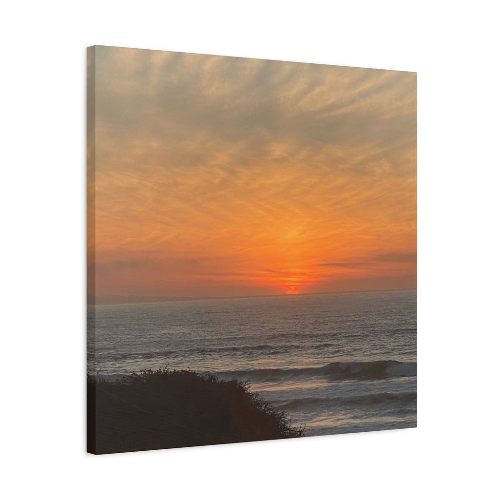 Sunset Ocean Canvas Wall Art — Matte Stretched 1.25"