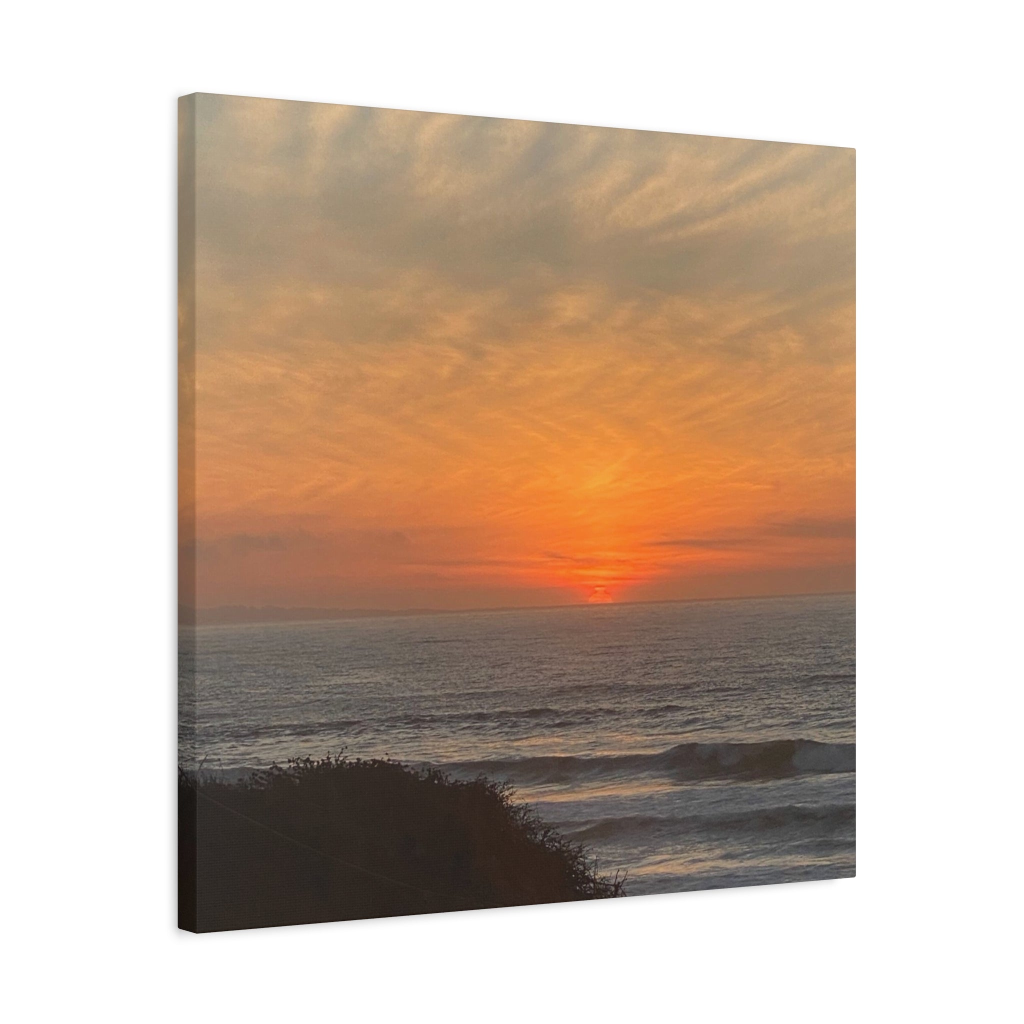 Sunset Ocean Canvas Wall Art — Matte Stretched 1.25"