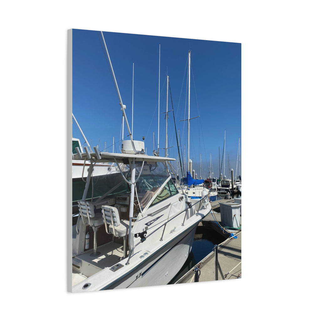 Marina Yacht Canvas Print – Stretched Matte Harbor Wall Art