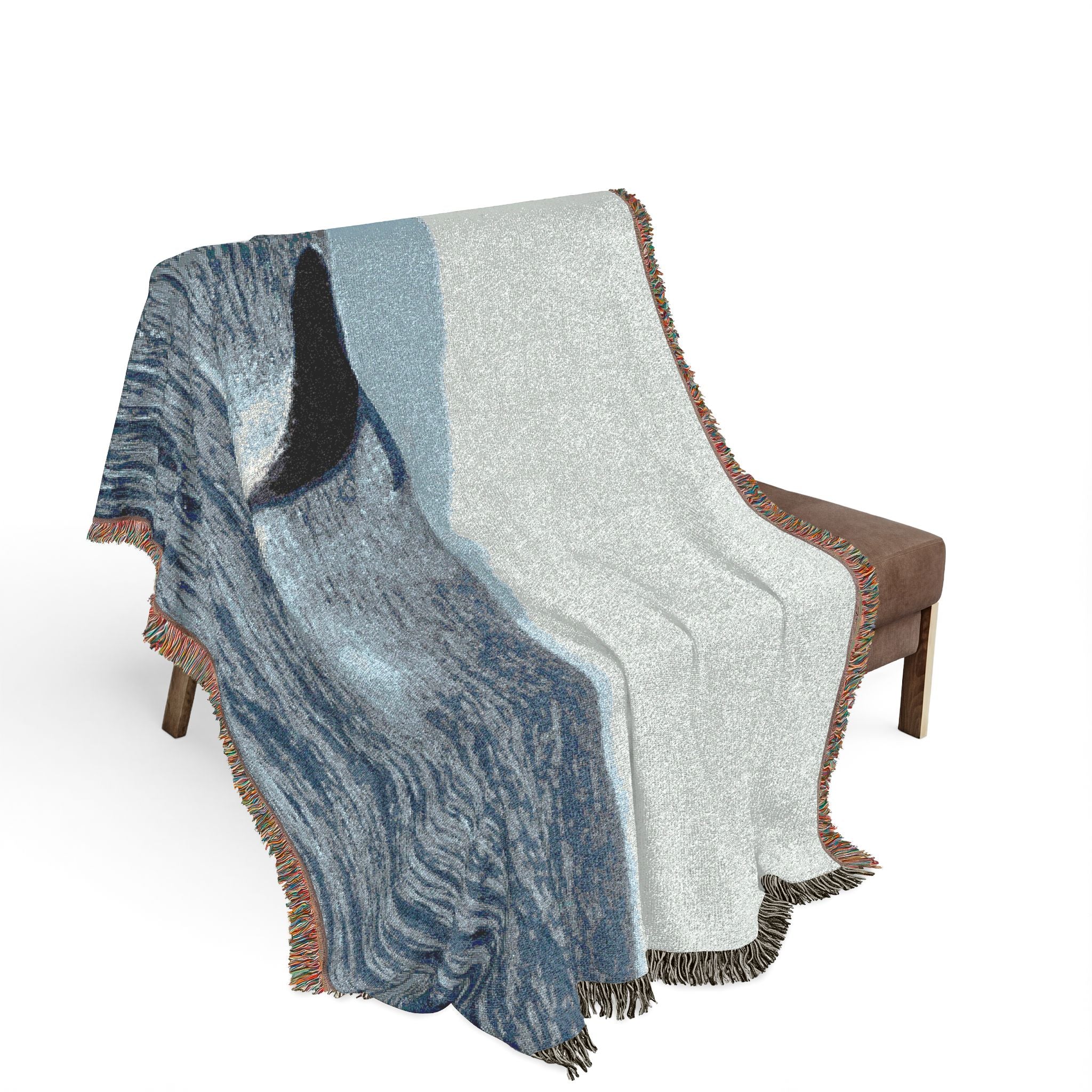 Whale Breach Woven Blanket — Ocean Coastal Throw for Marine Lovers