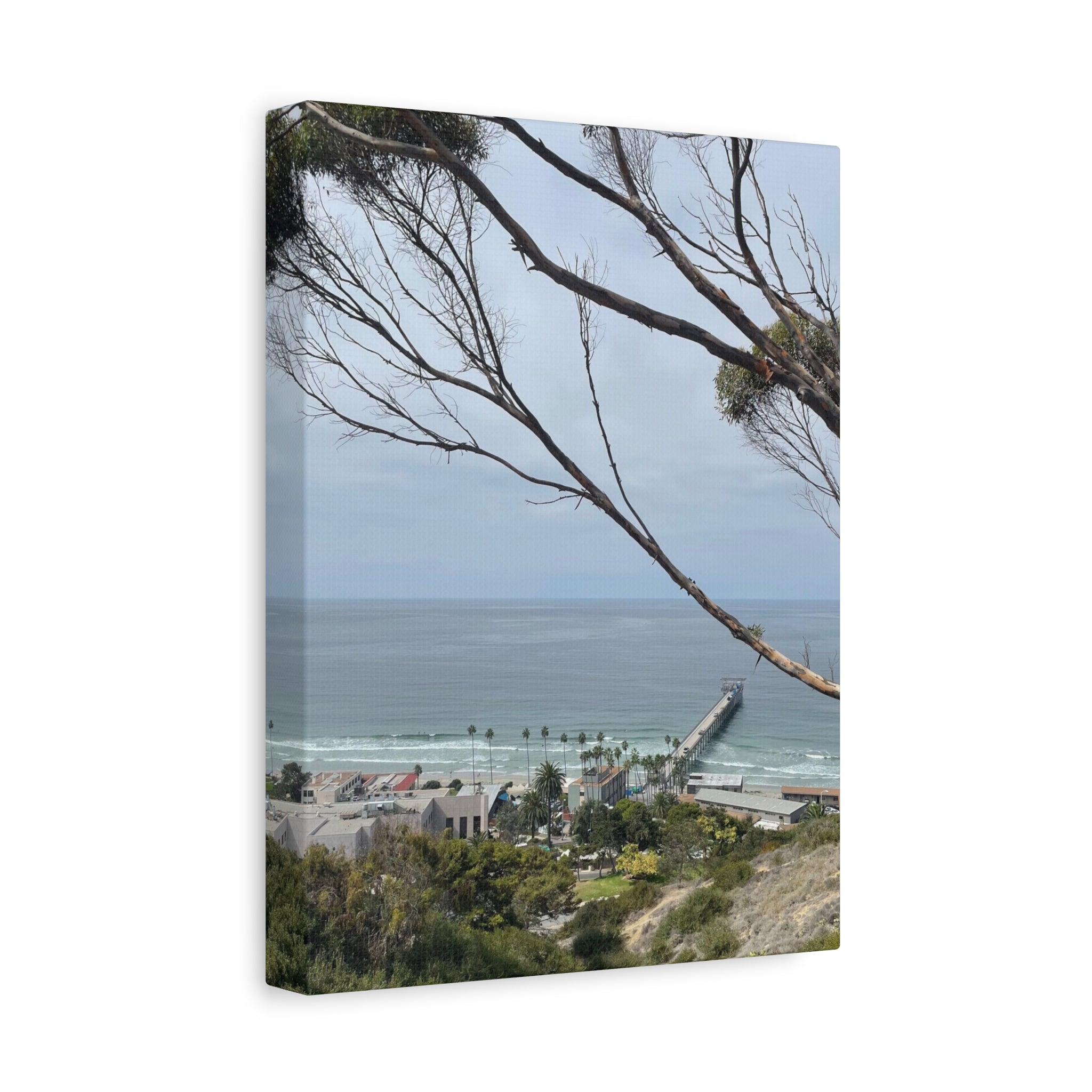 Coastal Pier Matte Canvas Print — Ocean View Wall Art
