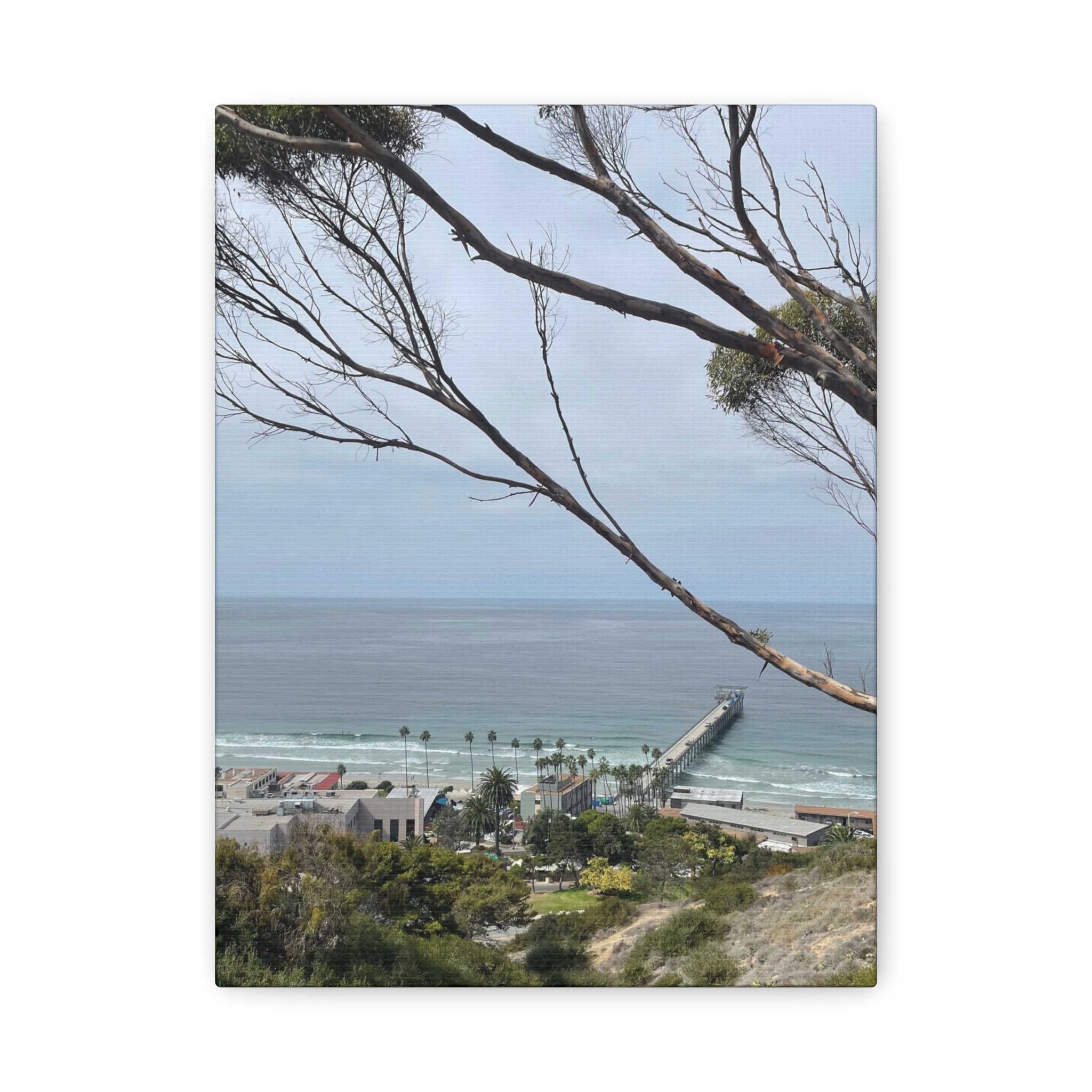 Coastal Pier Matte Canvas Print — Ocean View Wall Art