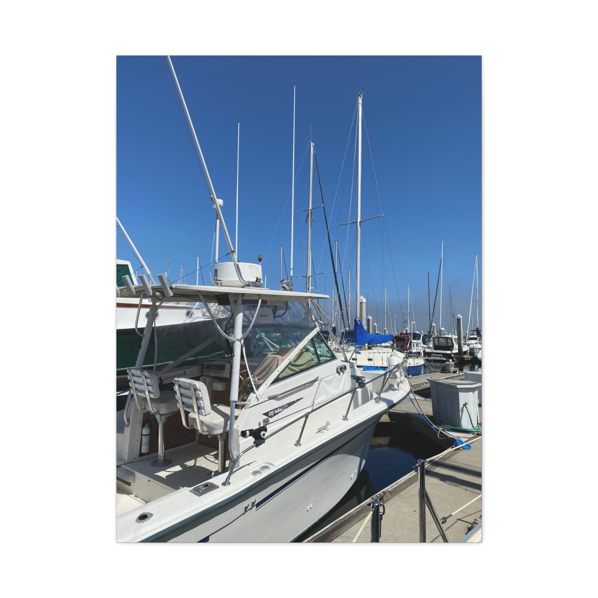 Marina Yacht Canvas Print – Stretched Matte Harbor Wall Art