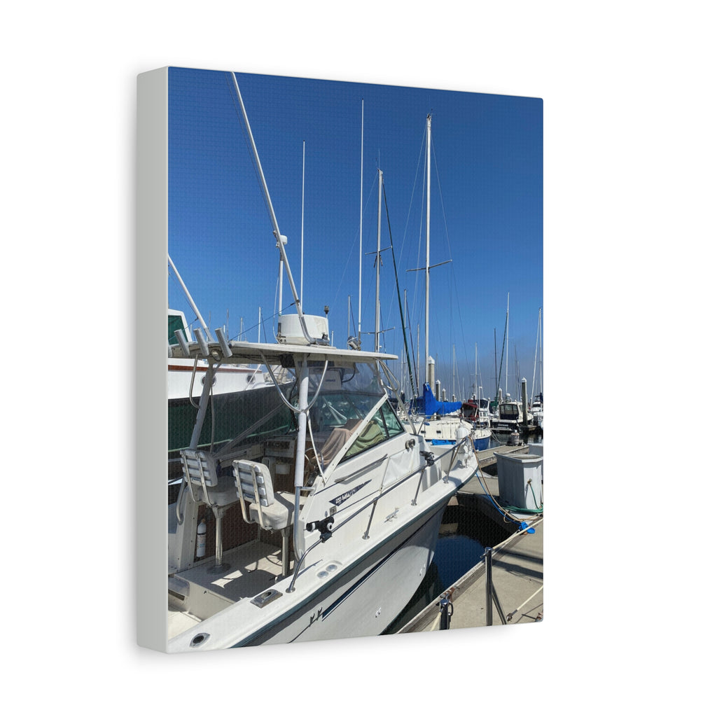 Marina Yacht Canvas Print – Stretched Matte Harbor Wall Art