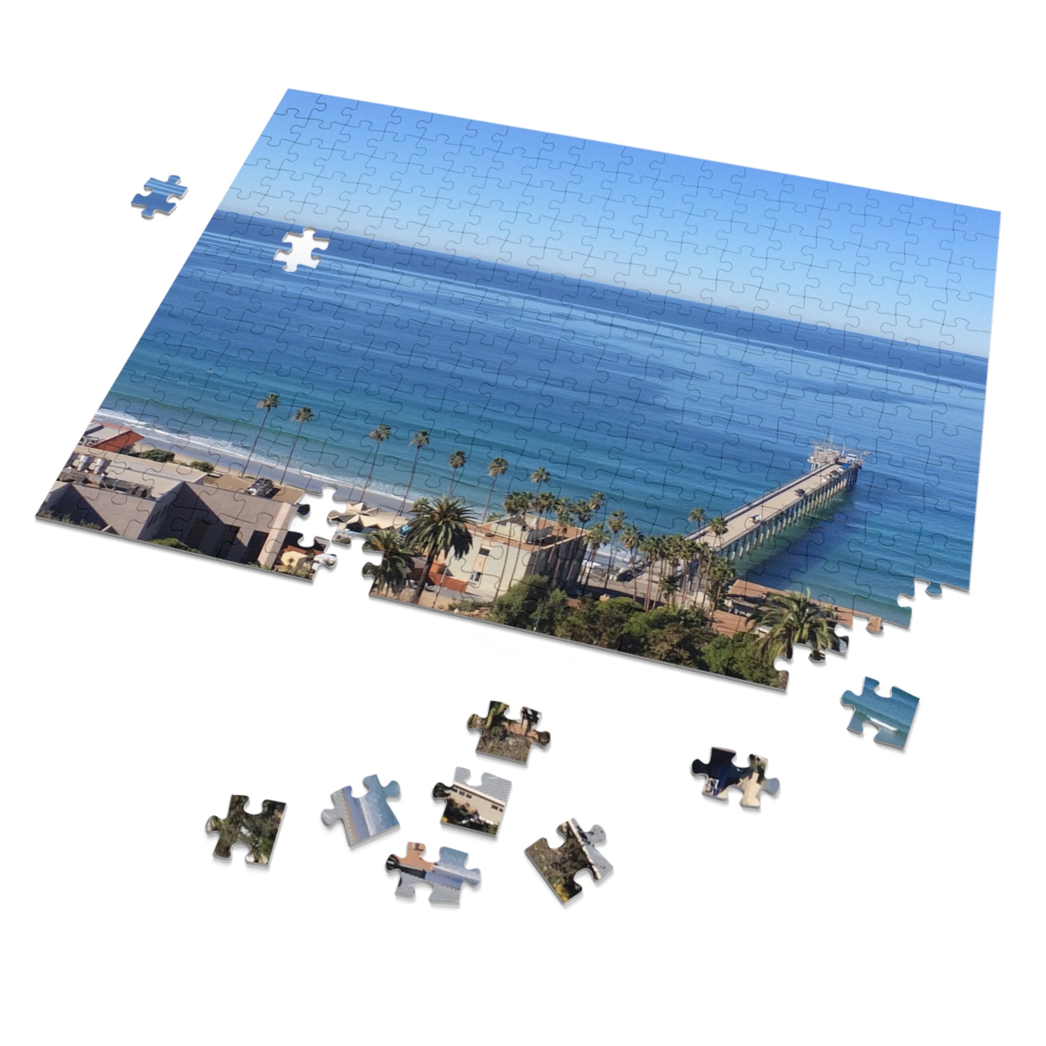 Coastal Pier Jigsaw Puzzle (with Tin) — Scenic Ocean View Puzzle Gift