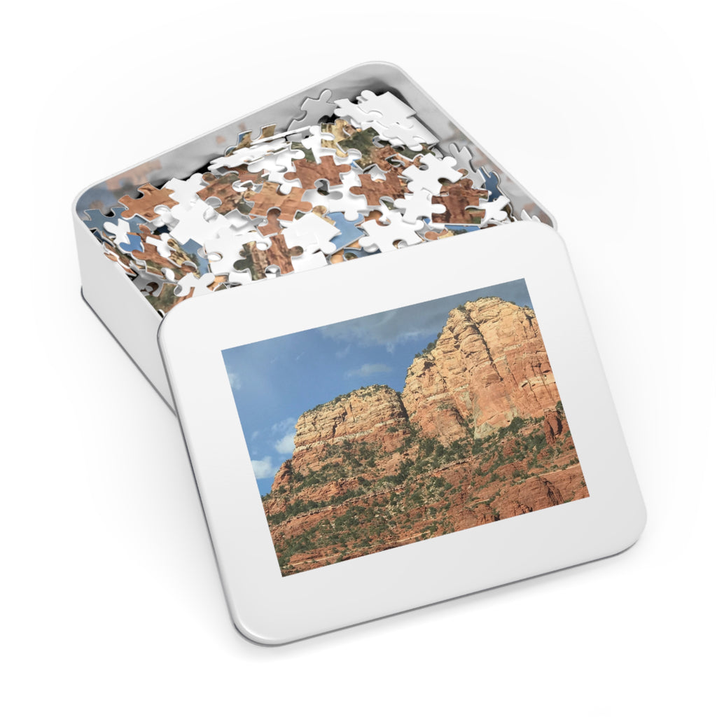 Red Rock Canyon Landscape Jigsaw Puzzle with Tin – Scenic Puzzle Gift
