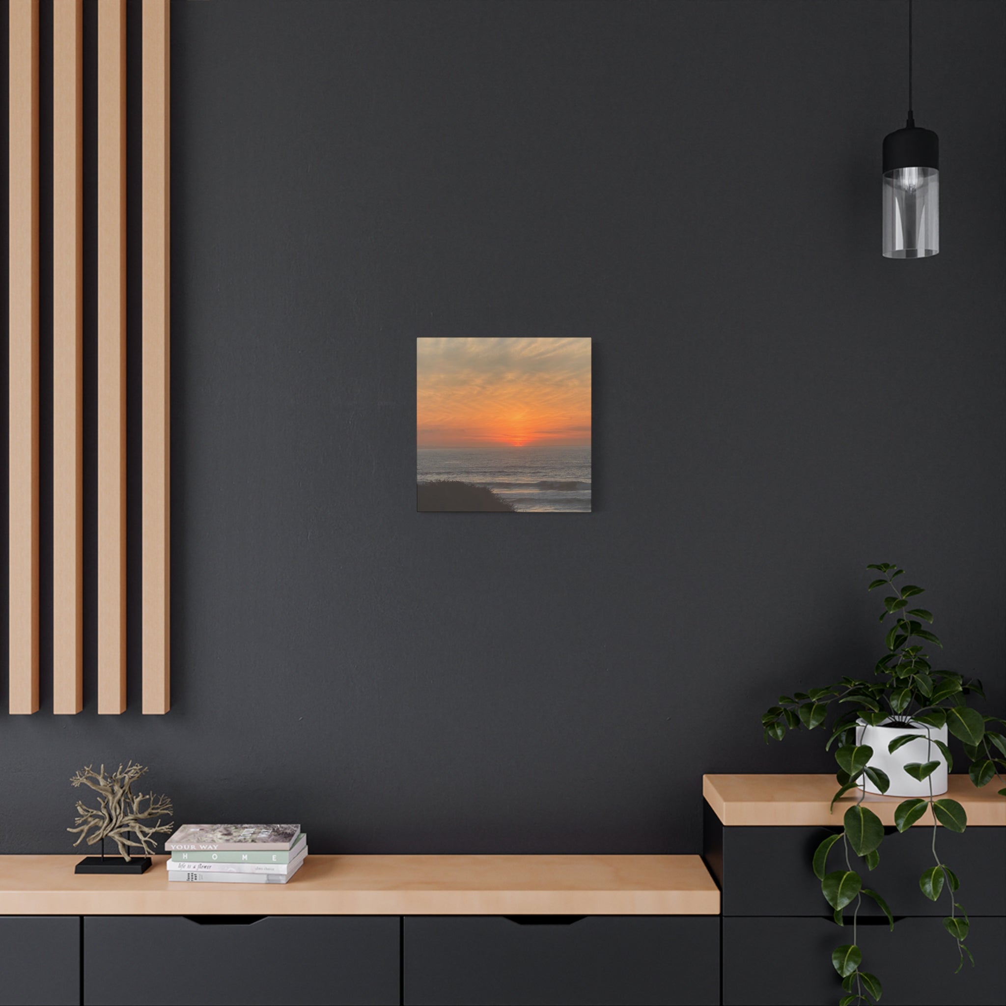 Sunset Ocean Canvas Wall Art — Matte Stretched 1.25"