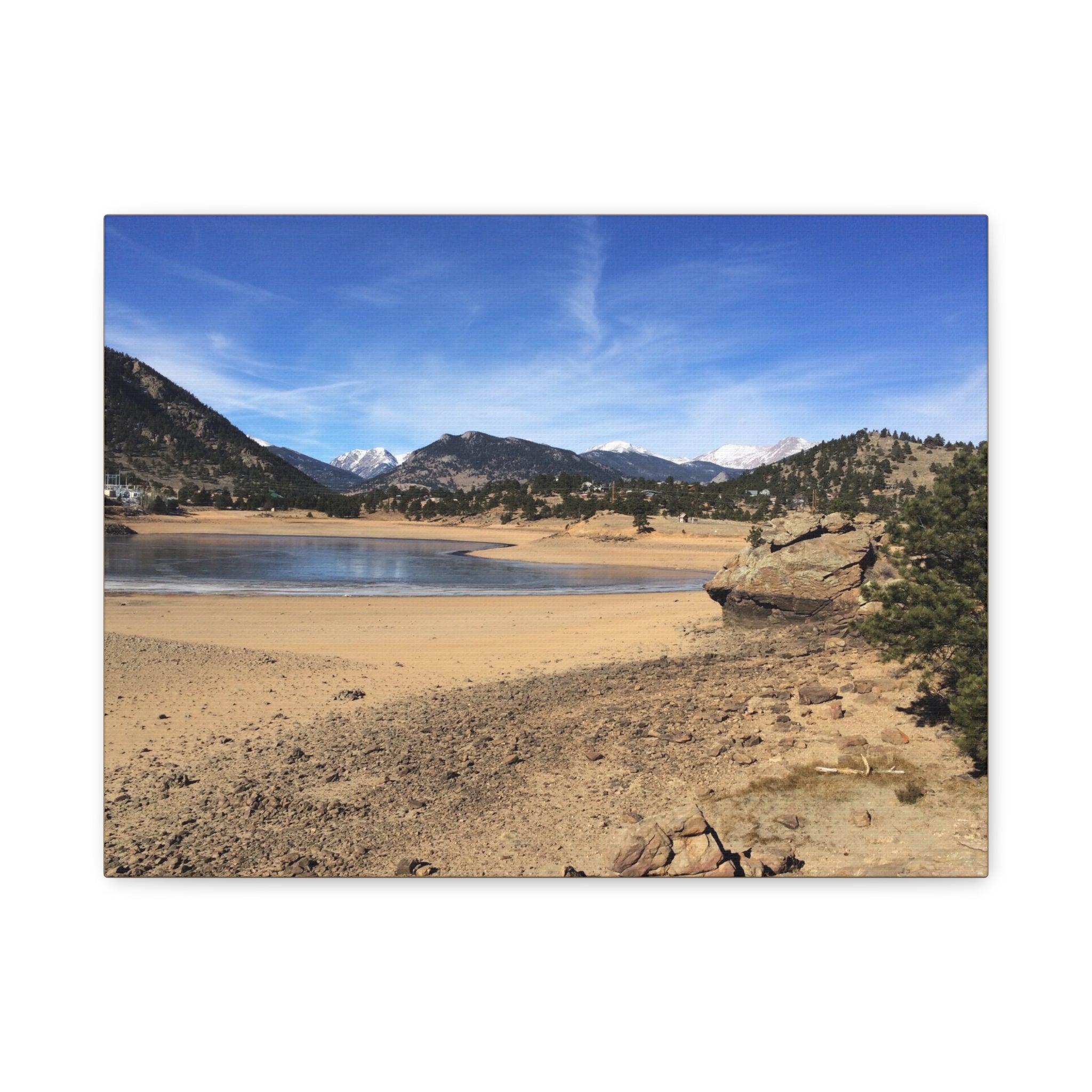 Mountain Lake Landscape Canvas Print — Matte Stretched Wall Art