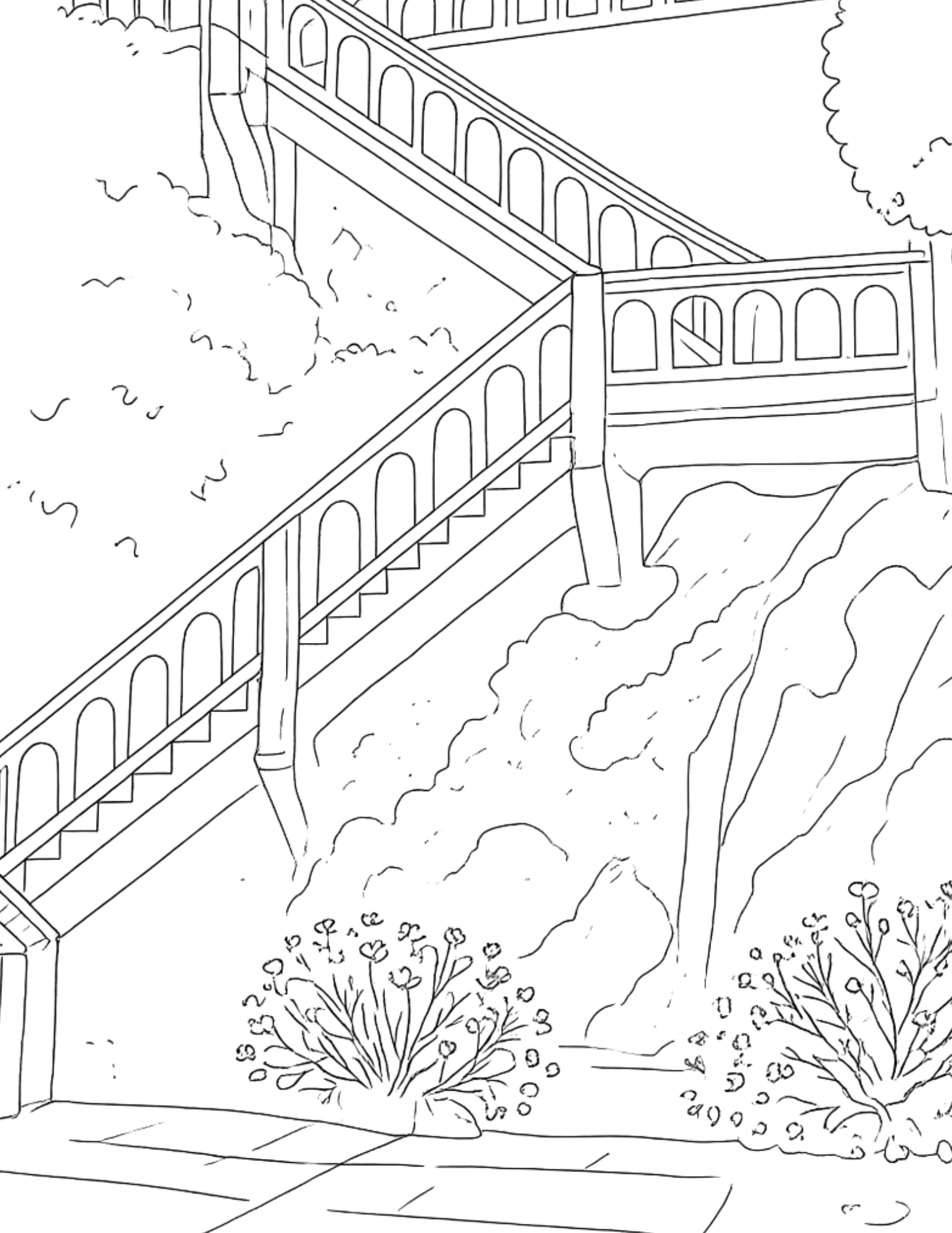 Nature Scene Coloring Pages
