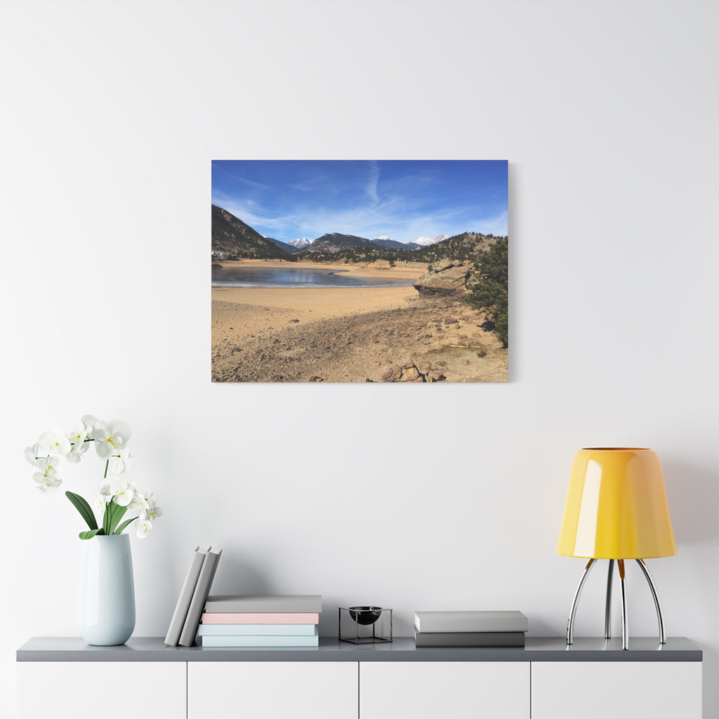 Mountain Lake Landscape Canvas Print — Matte Stretched Wall Art