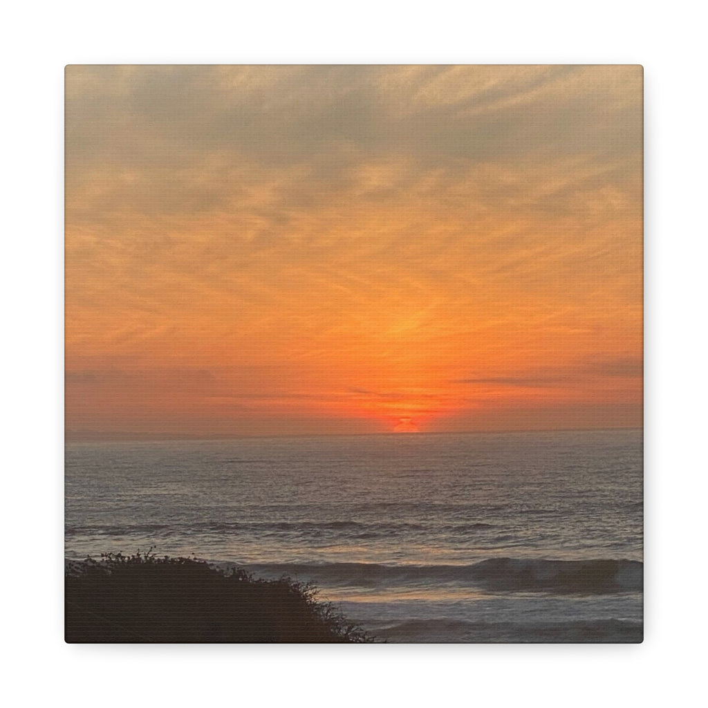 Sunset Ocean Canvas Wall Art — Matte Stretched 1.25"