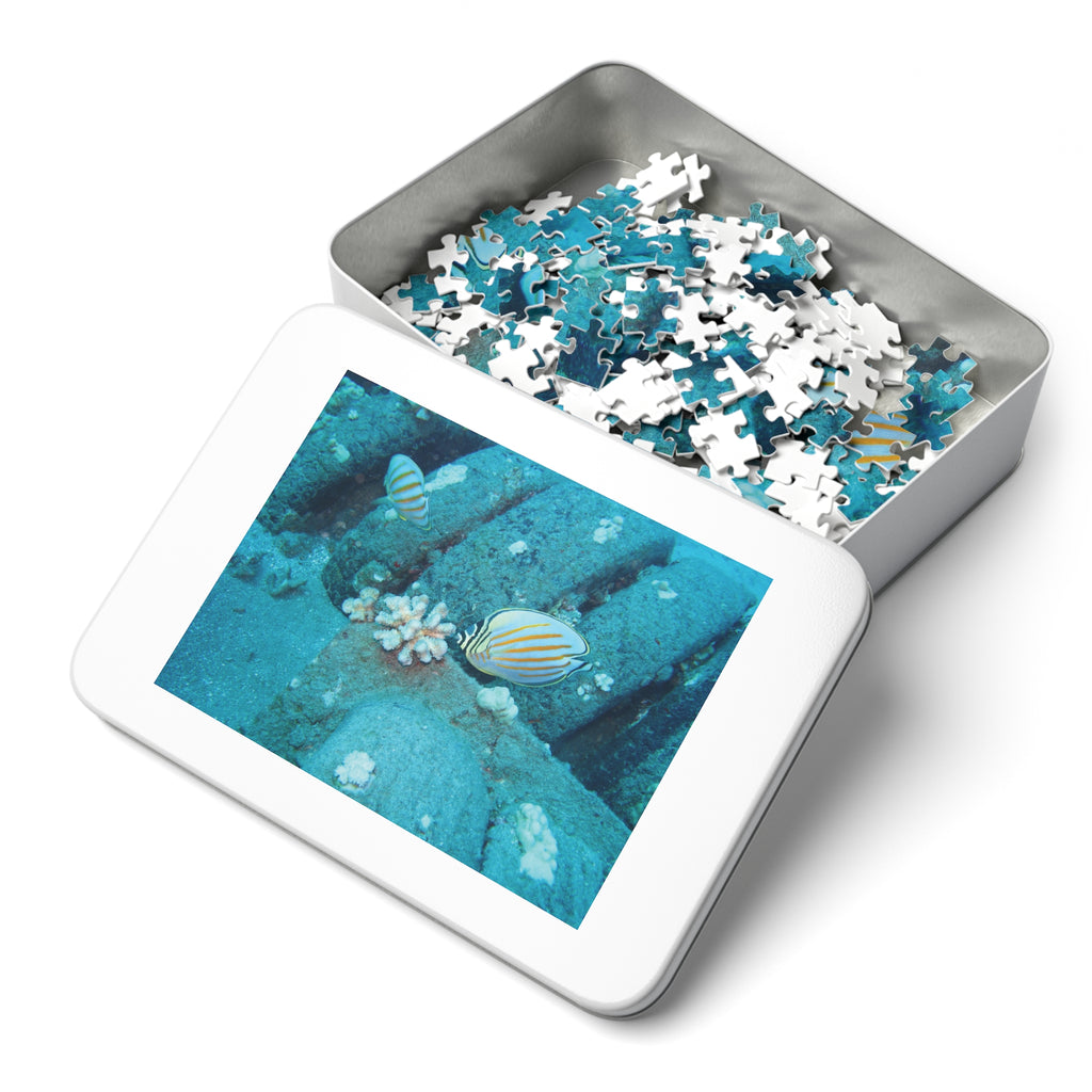 Underwater Butterflyfish Jigsaw Puzzle with Tin – Ocean Coral Reef