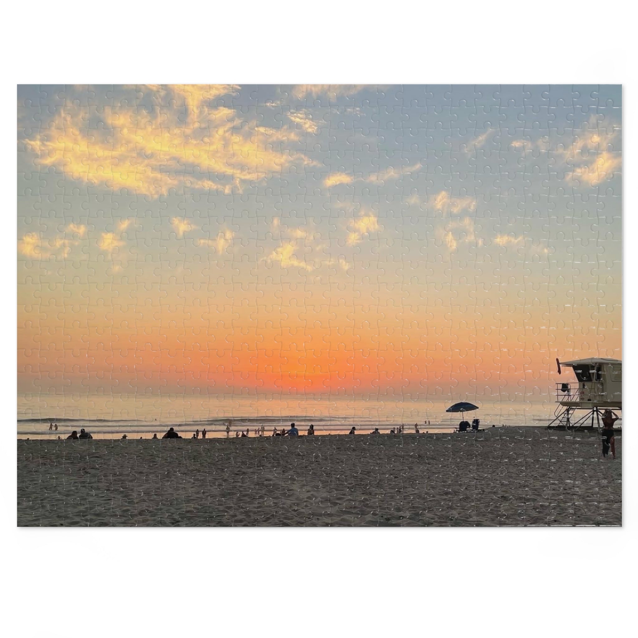 Beach Sunset Jigsaw Puzzle with Tin — Scenic Puzzle Gift