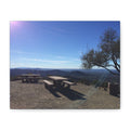 Sunlit Picnic Overlook Matte Canvas Print — Scenic Mountain View Wall Art