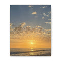 Sunset Over Ocean Matte Canvas Print — Beach Sunrise Wall Art (Stretched 1.25")