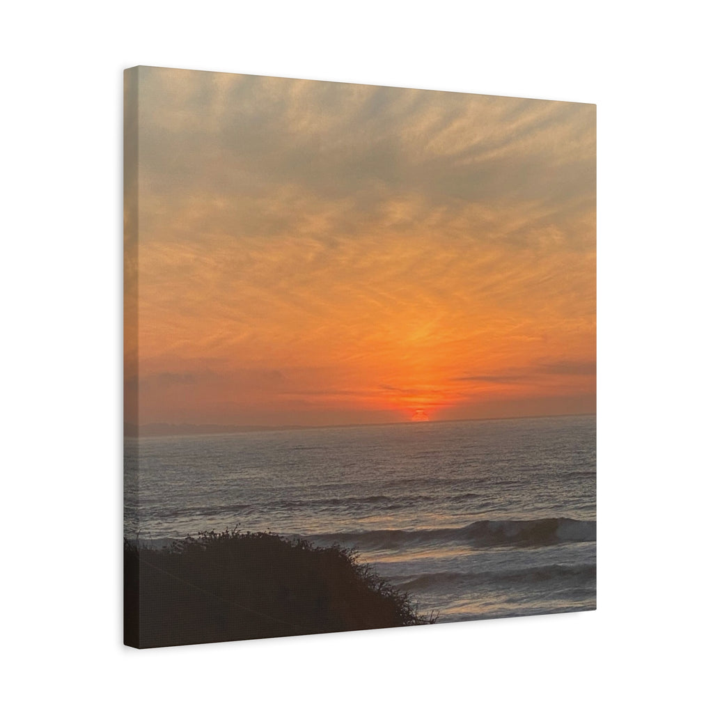 Sunset Ocean Canvas Wall Art — Matte Stretched 1.25"