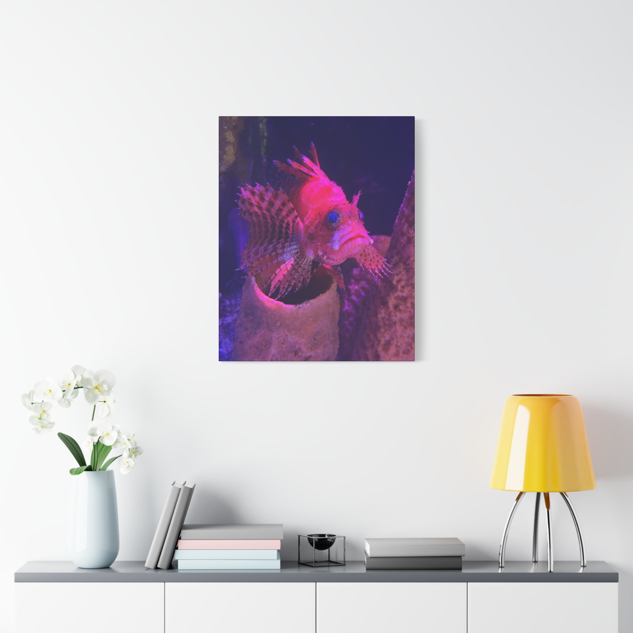 Fuzzy Dwarf Lionfish Canvas Print — Vibrant Marine Wall Art (1.25" Stretched)