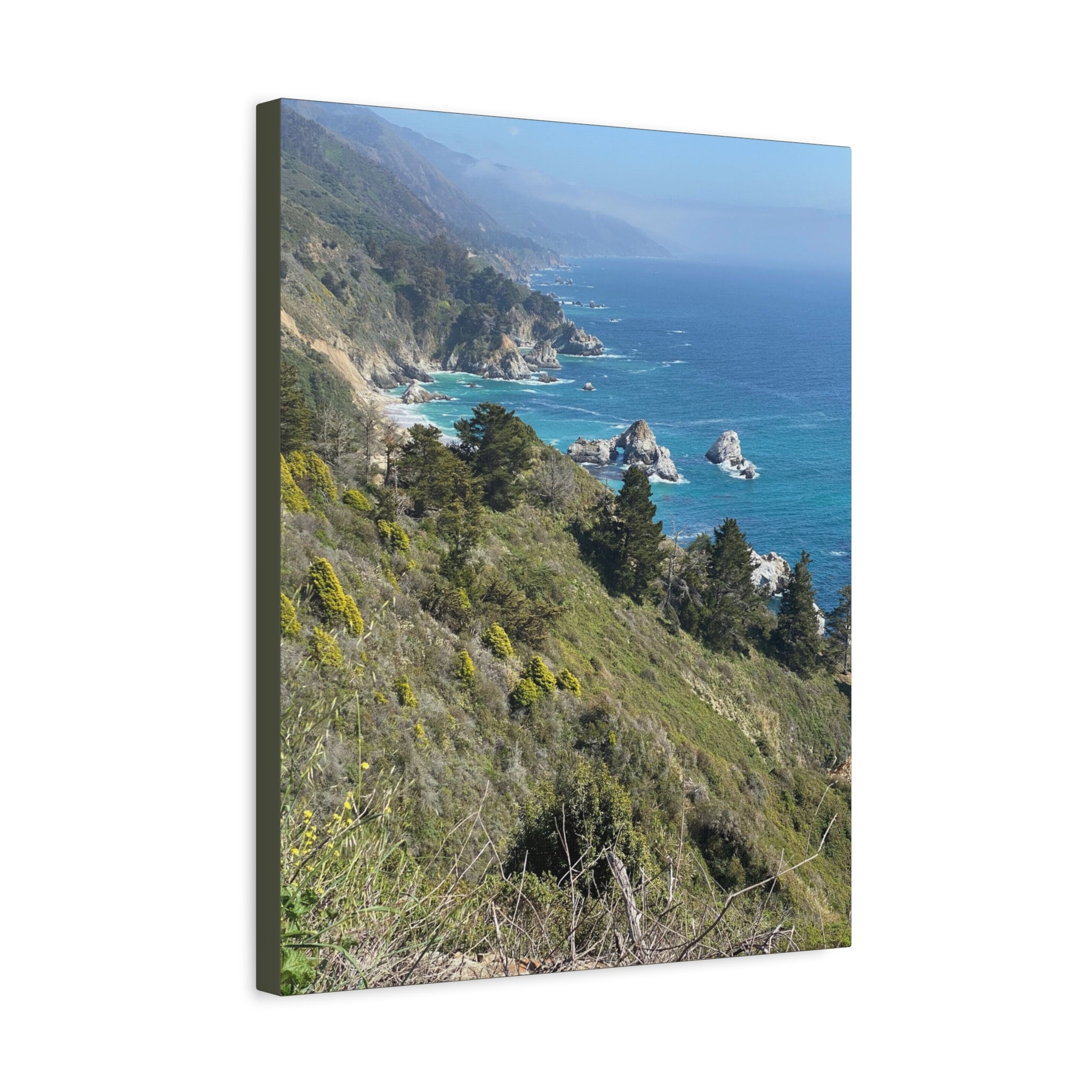 Coastal Cliffs Canvas Print — Big Sur Seascape Matte Stretched Wall Art