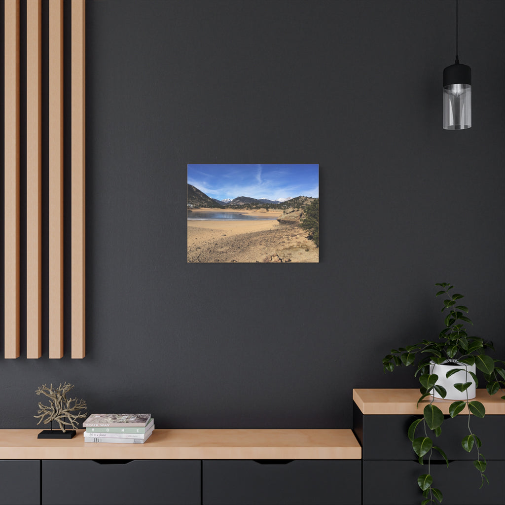 Mountain Lake Landscape Canvas Print — Matte Stretched Wall Art