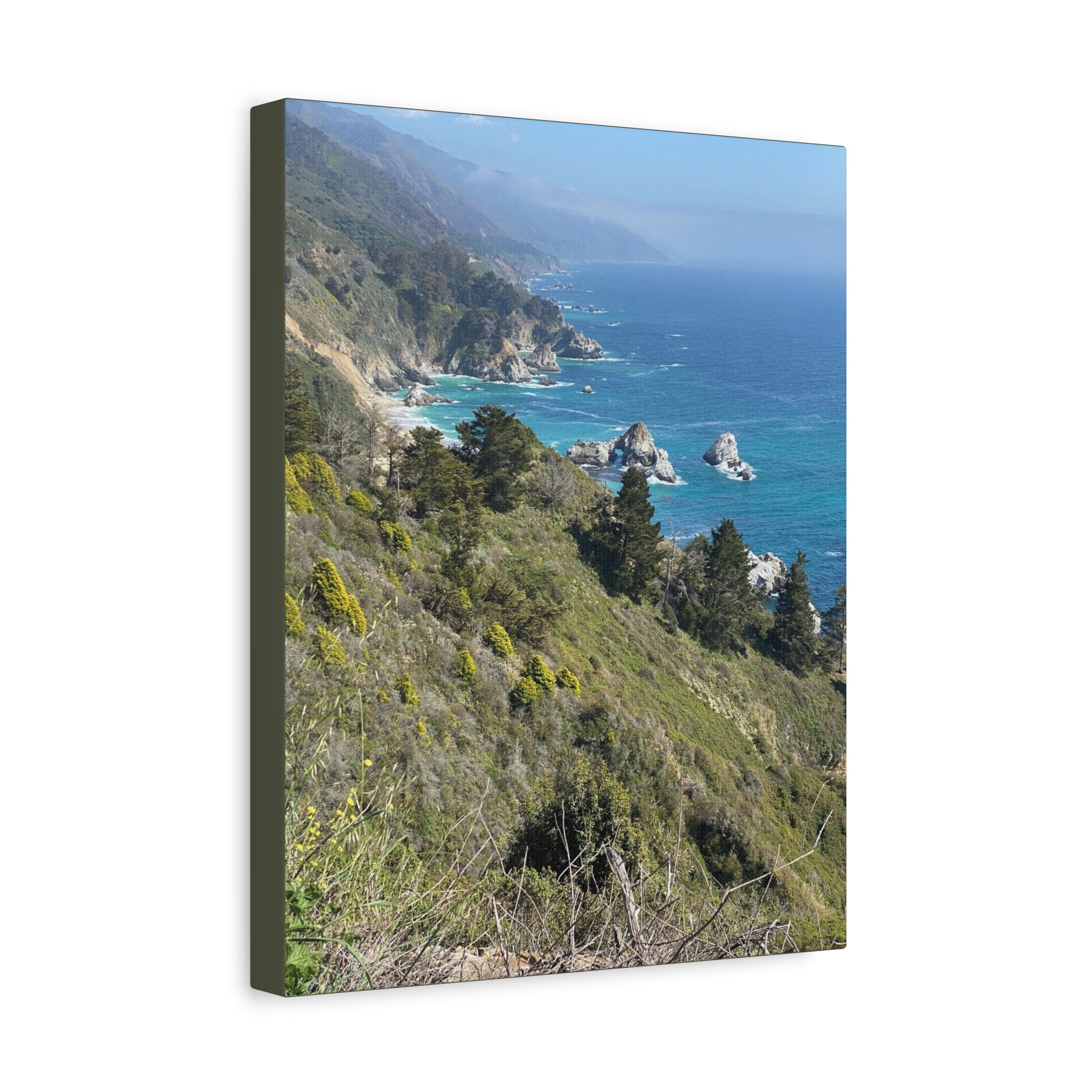 Coastal Cliffs Canvas Print — Big Sur Seascape Matte Stretched Wall Art