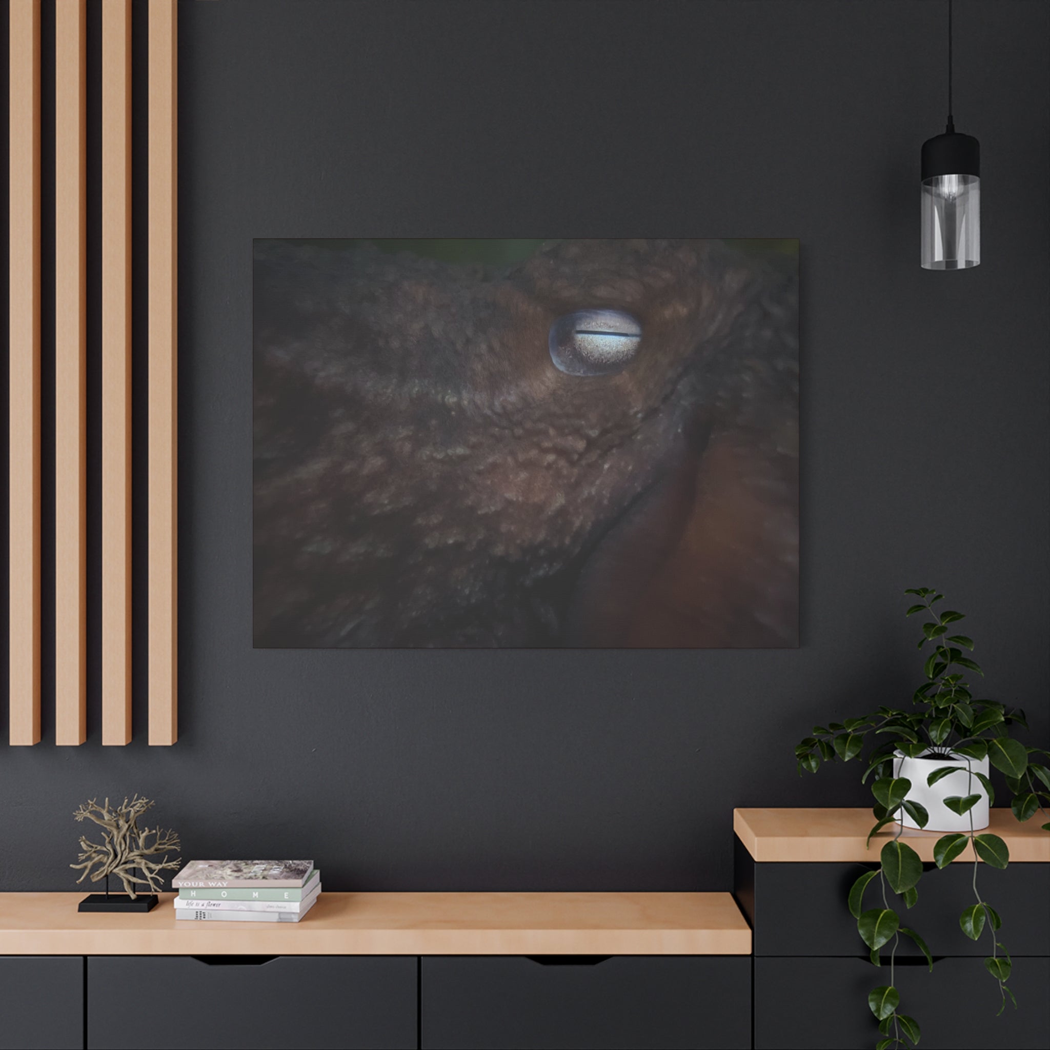 Octopus Eye Matte Canvas Print — Deep Sea Photography Wall Art