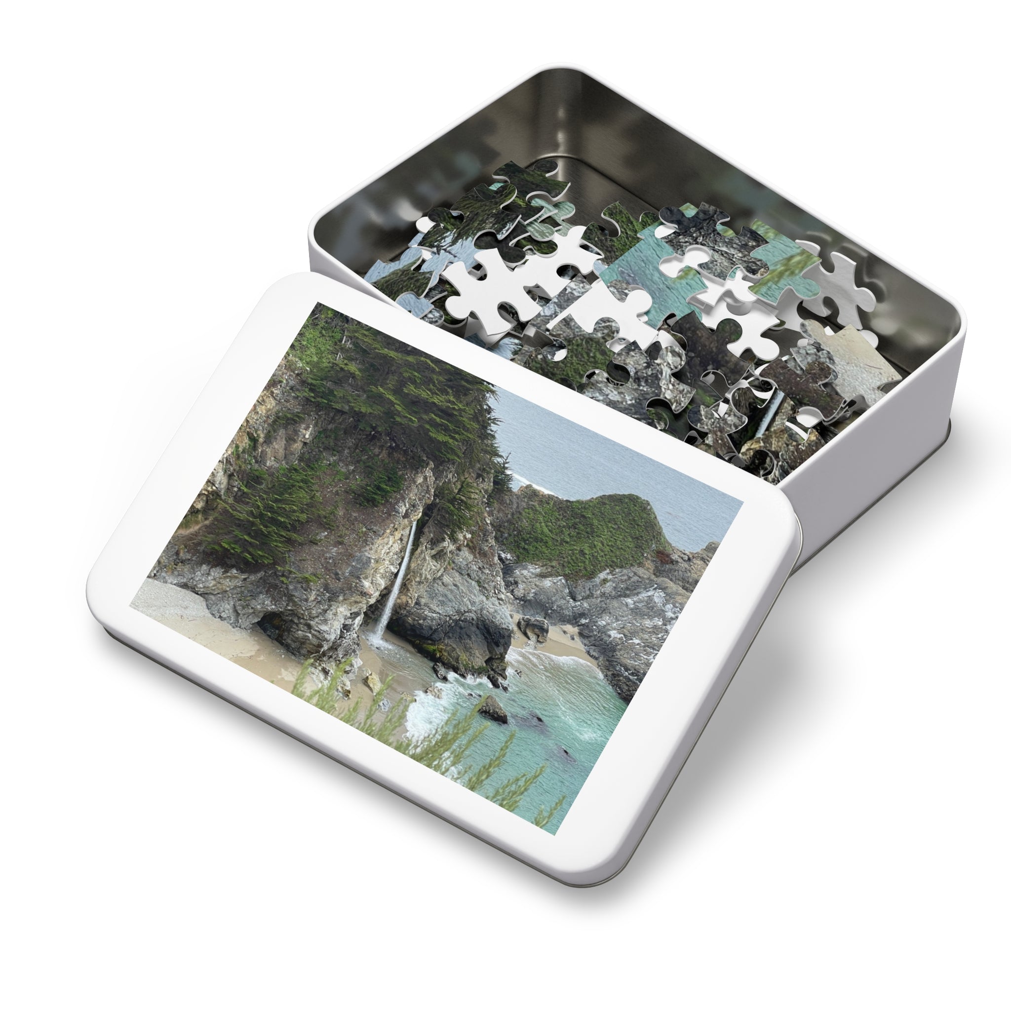 Coastal Waterfall Jigsaw Puzzle (with Tin)