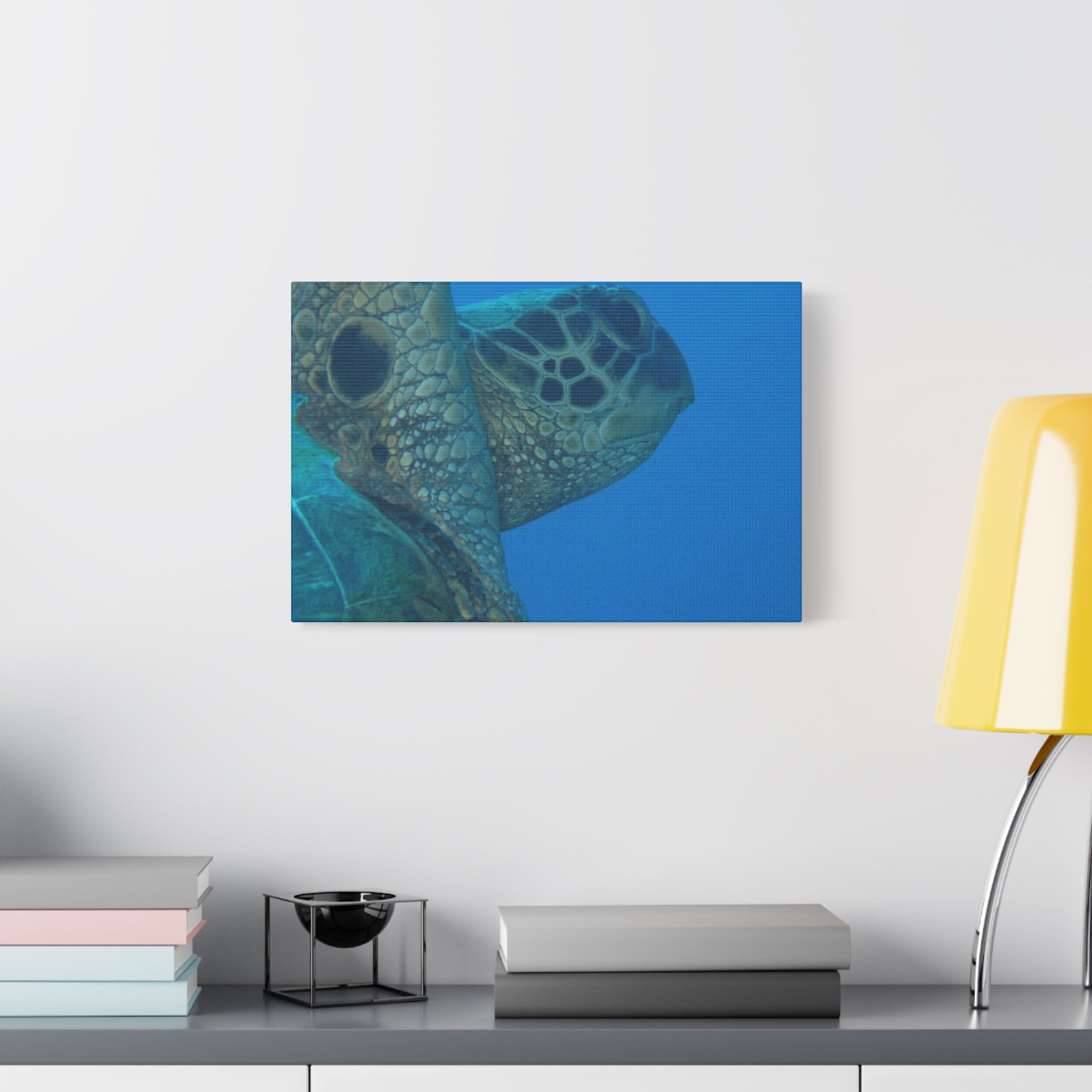 Green Sea Turtle Wall Canvas — Matte Stretched Ocean Photography Art