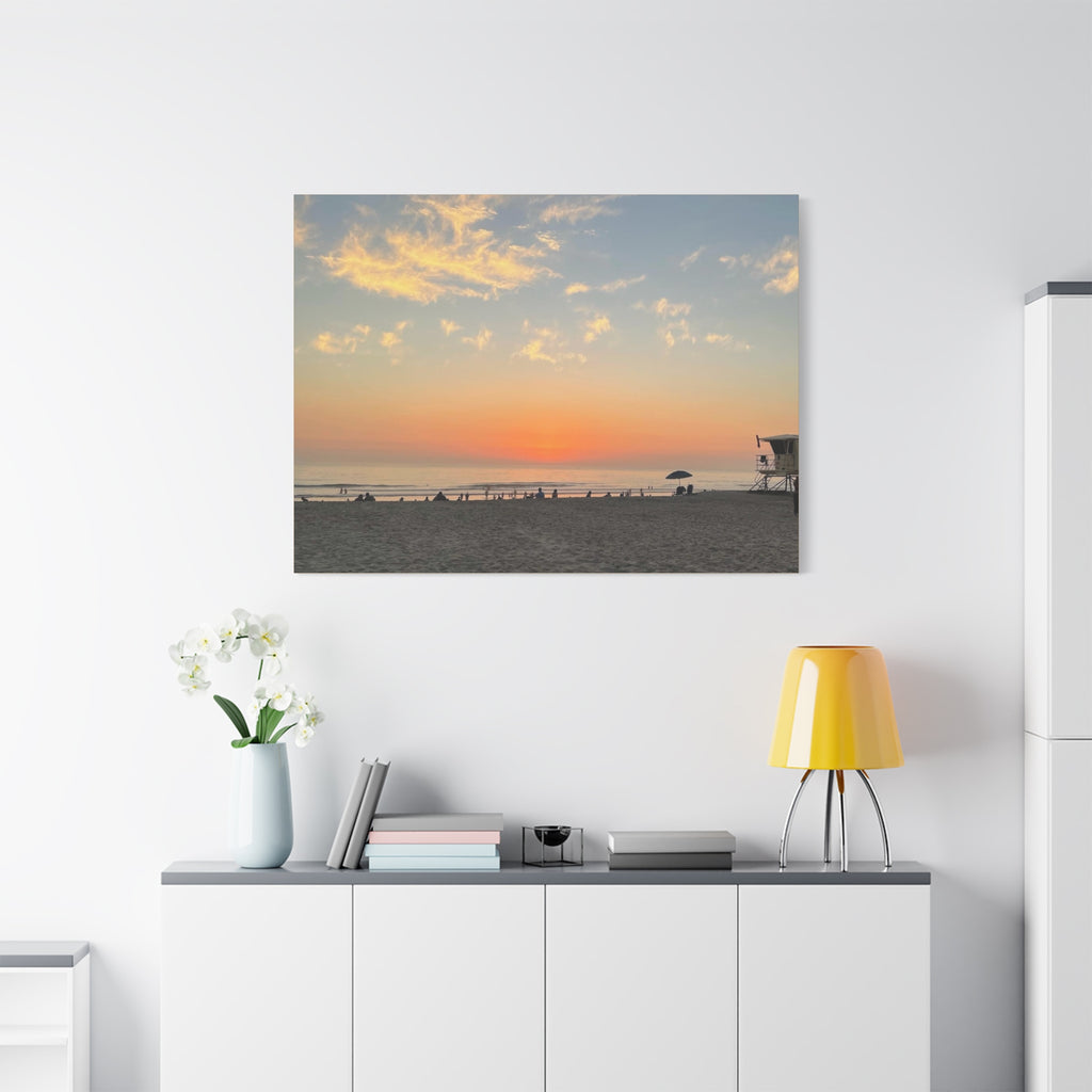 Sunset Beach Canvas Print — Matte Stretched Wall Art