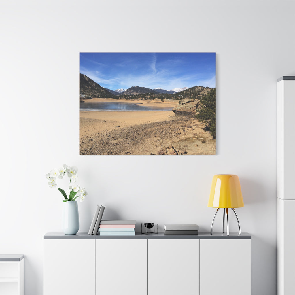 Mountain Lake Landscape Canvas Print — Matte Stretched Wall Art