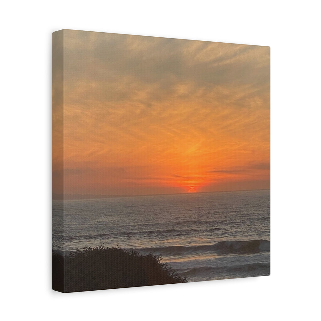 Sunset Ocean Canvas Wall Art — Matte Stretched 1.25"