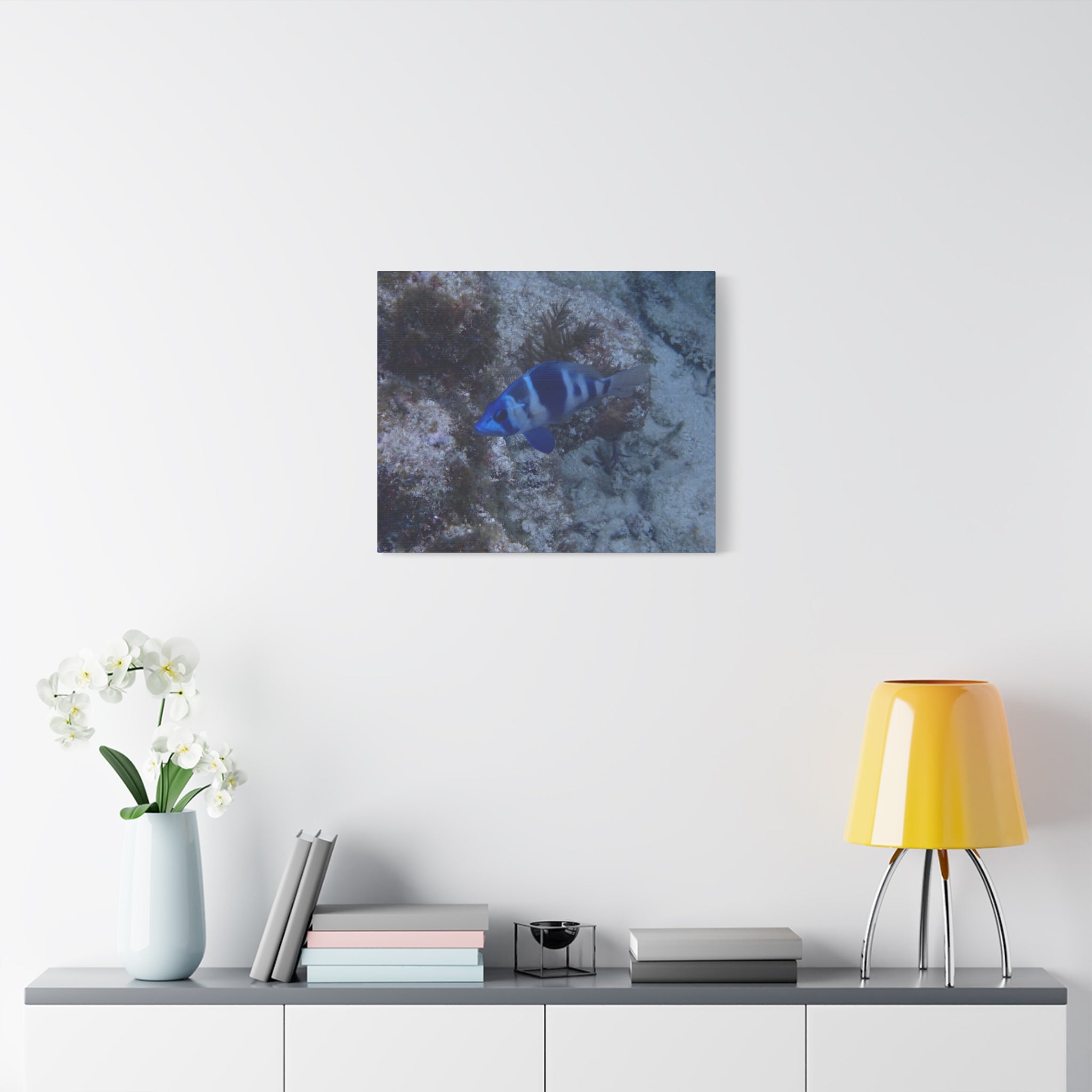 Indigo Hamlet Canvas Print — Underwater Matte Stretched Wall Art