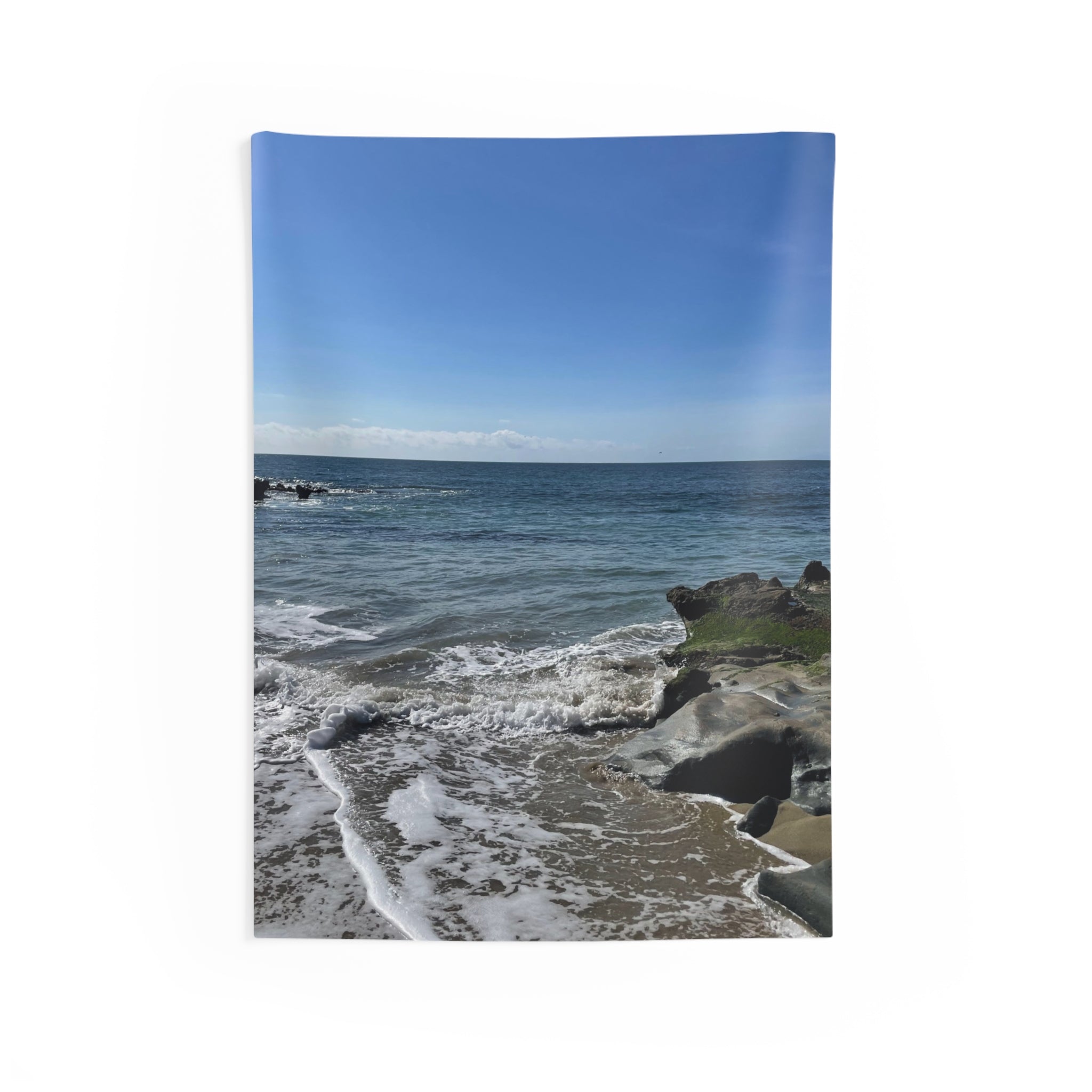 Seaside Shoreline Tapestry — Ocean Beach Wall Art