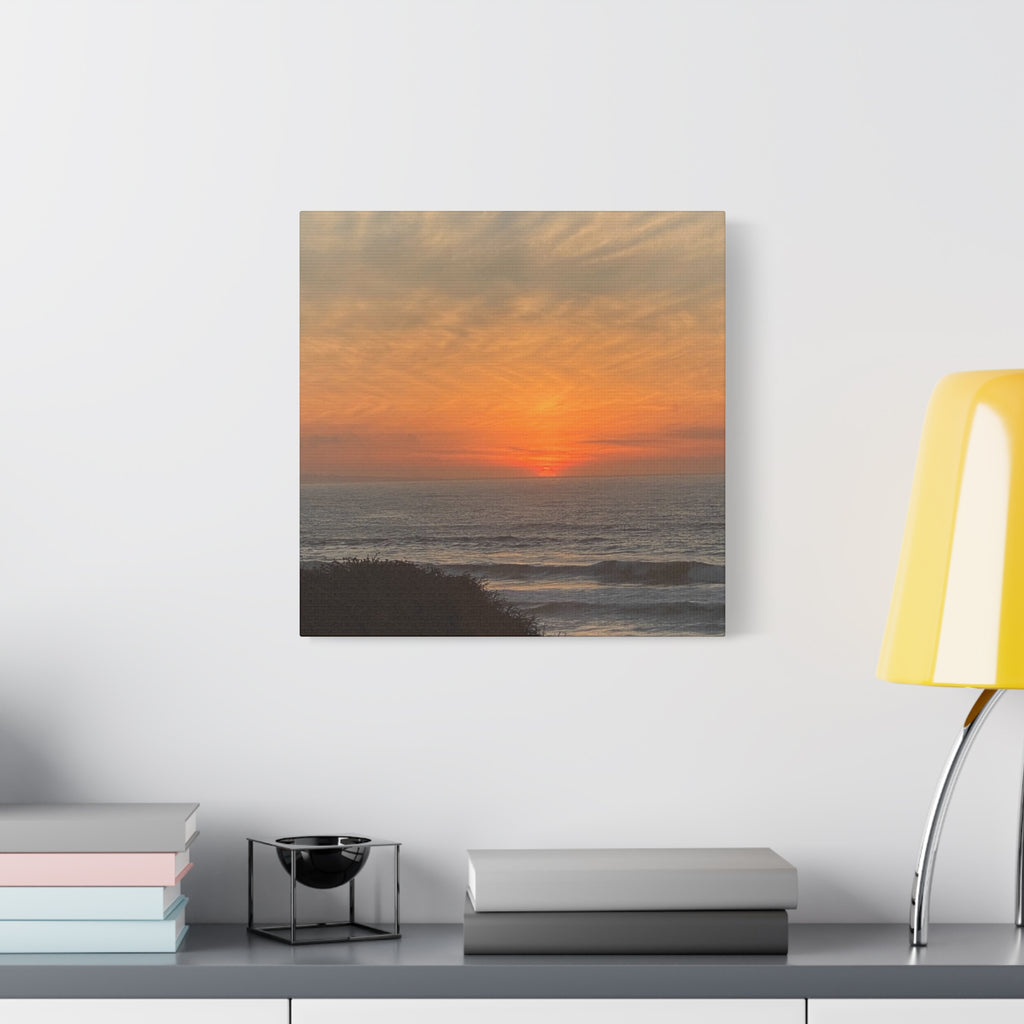 Sunset Ocean Canvas Wall Art — Matte Stretched 1.25"