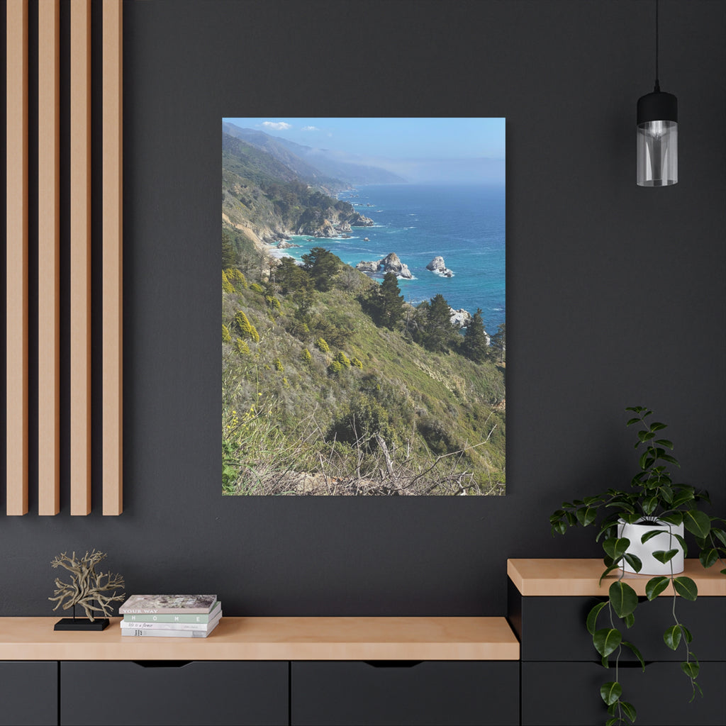 Coastal Cliffs Canvas Print — Big Sur Seascape Matte Stretched Wall Art