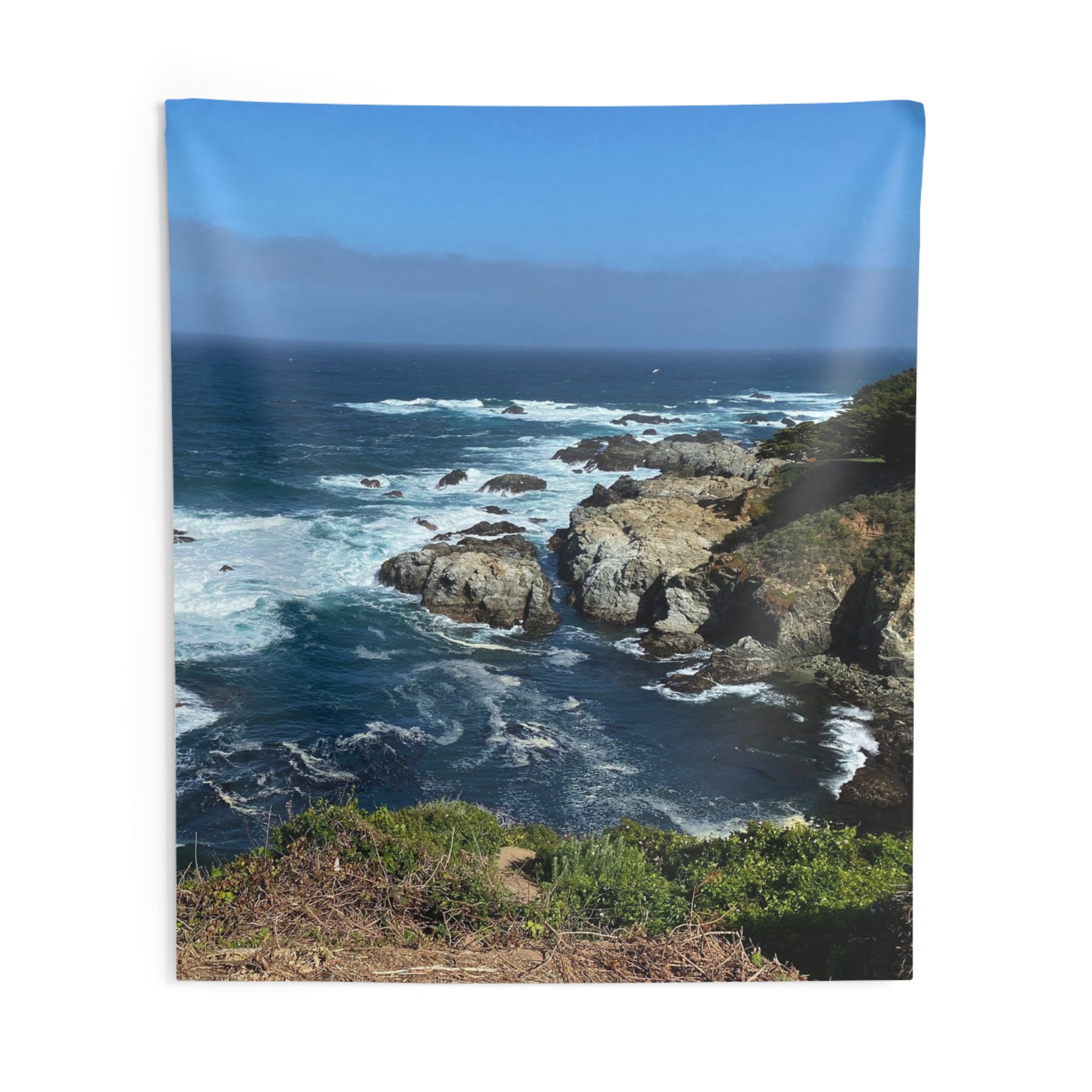 Coastal Cliff Tapestry — Ocean View Wall Hanging
